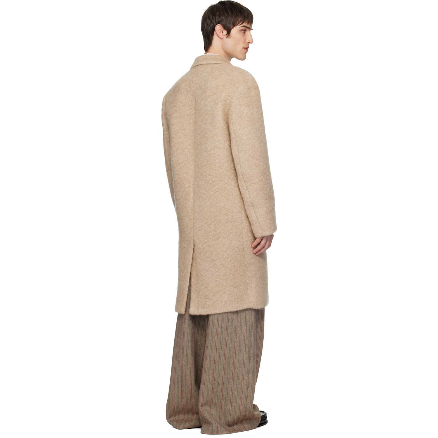  Dries Van Noten Beige Mohair Coat 