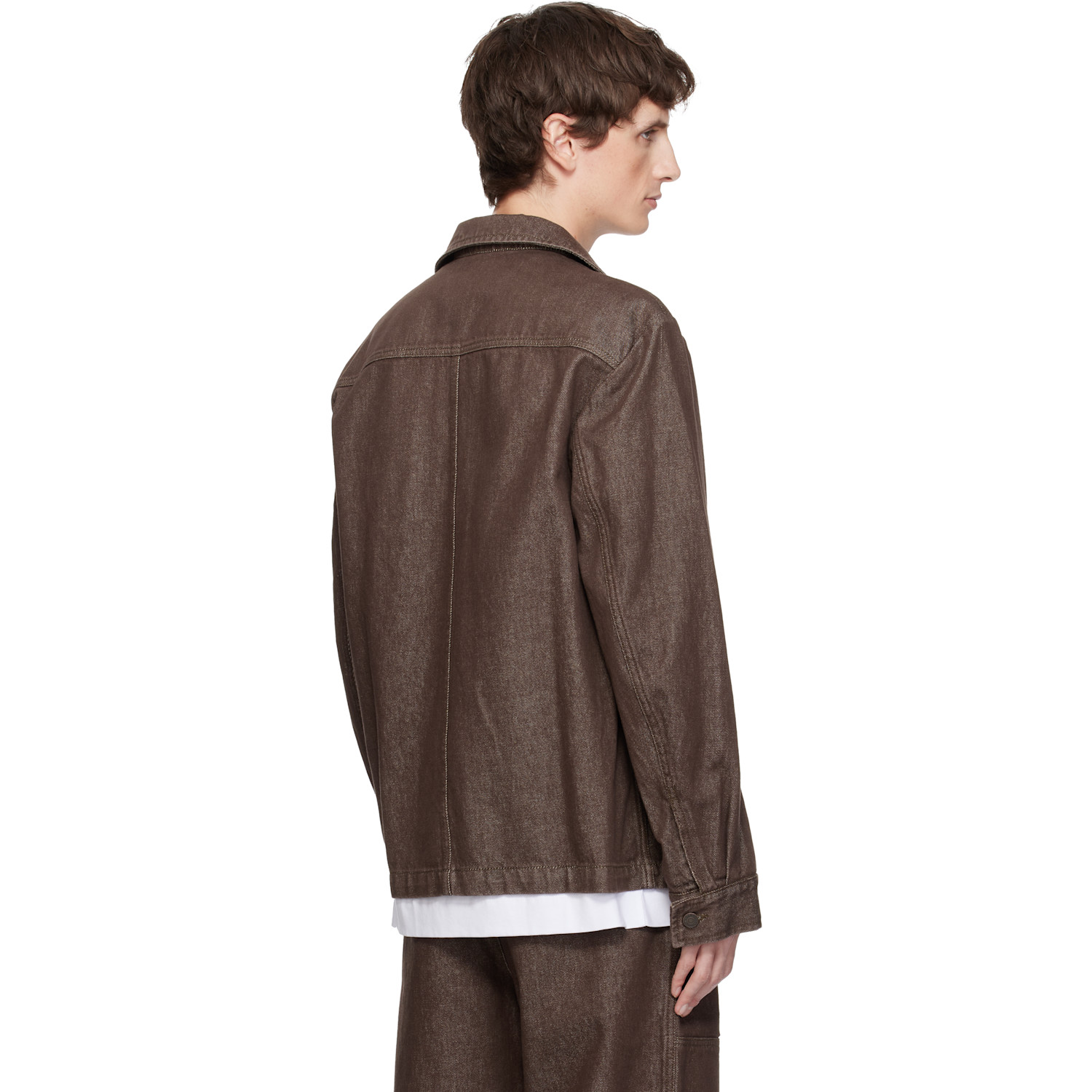  Dries Van Noten Brown Denim Shirt Jacket 