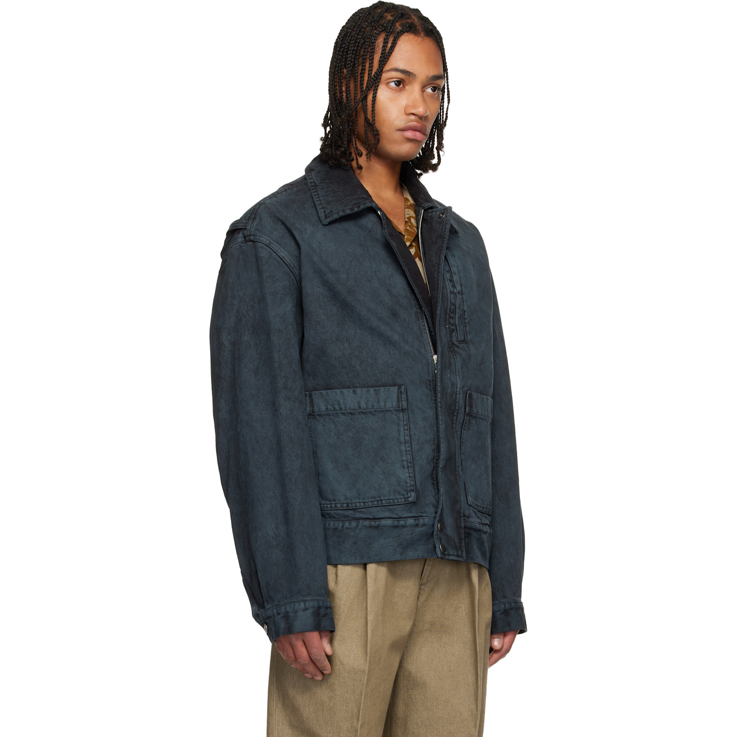  Dries Van Noten Black Patch Pocket Denim Jacket 