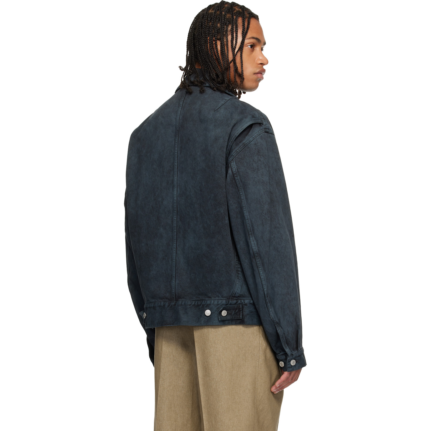  Dries Van Noten Black Patch Pocket Denim Jacket 