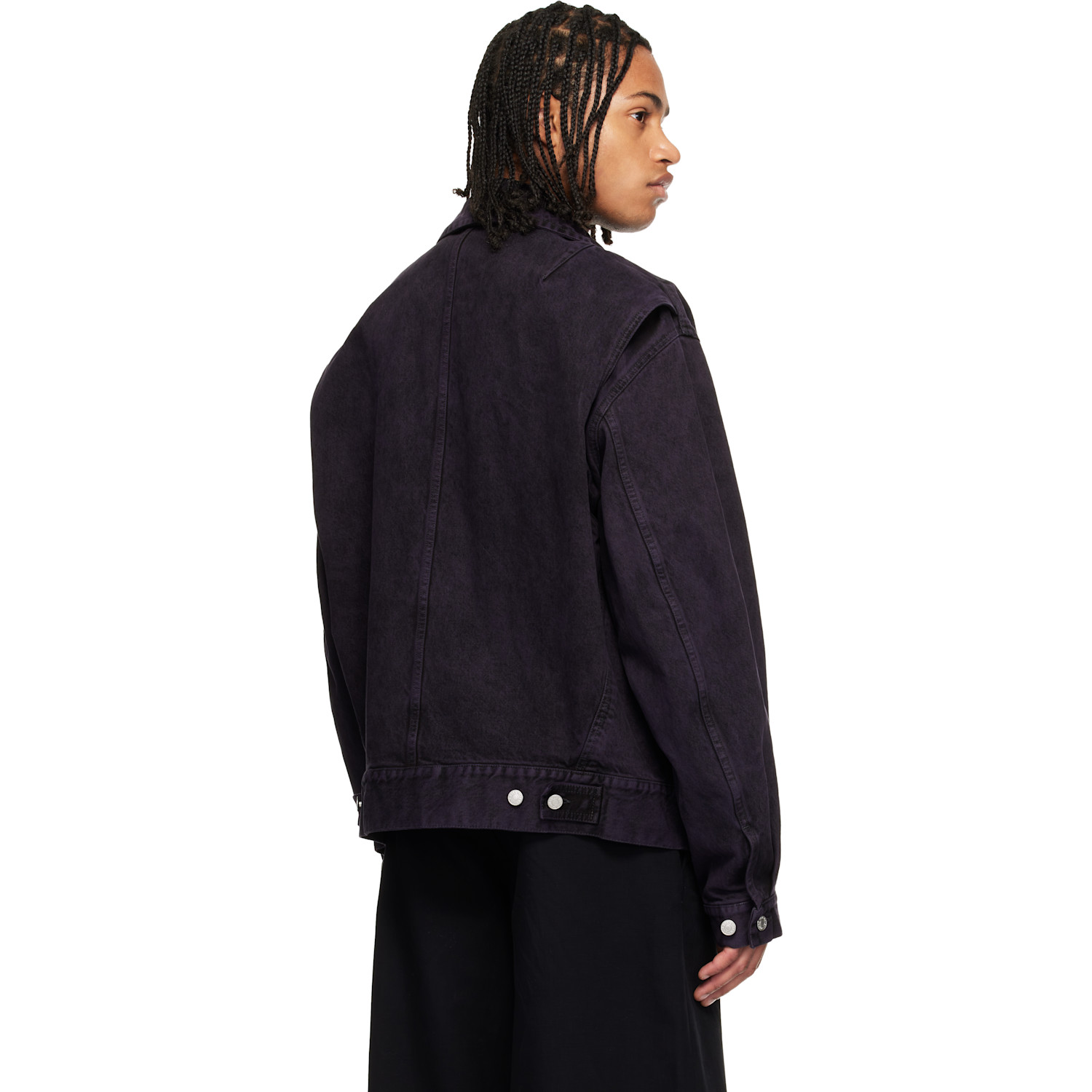  Dries Van Noten Purple Patch Pocket Denim Jacket 