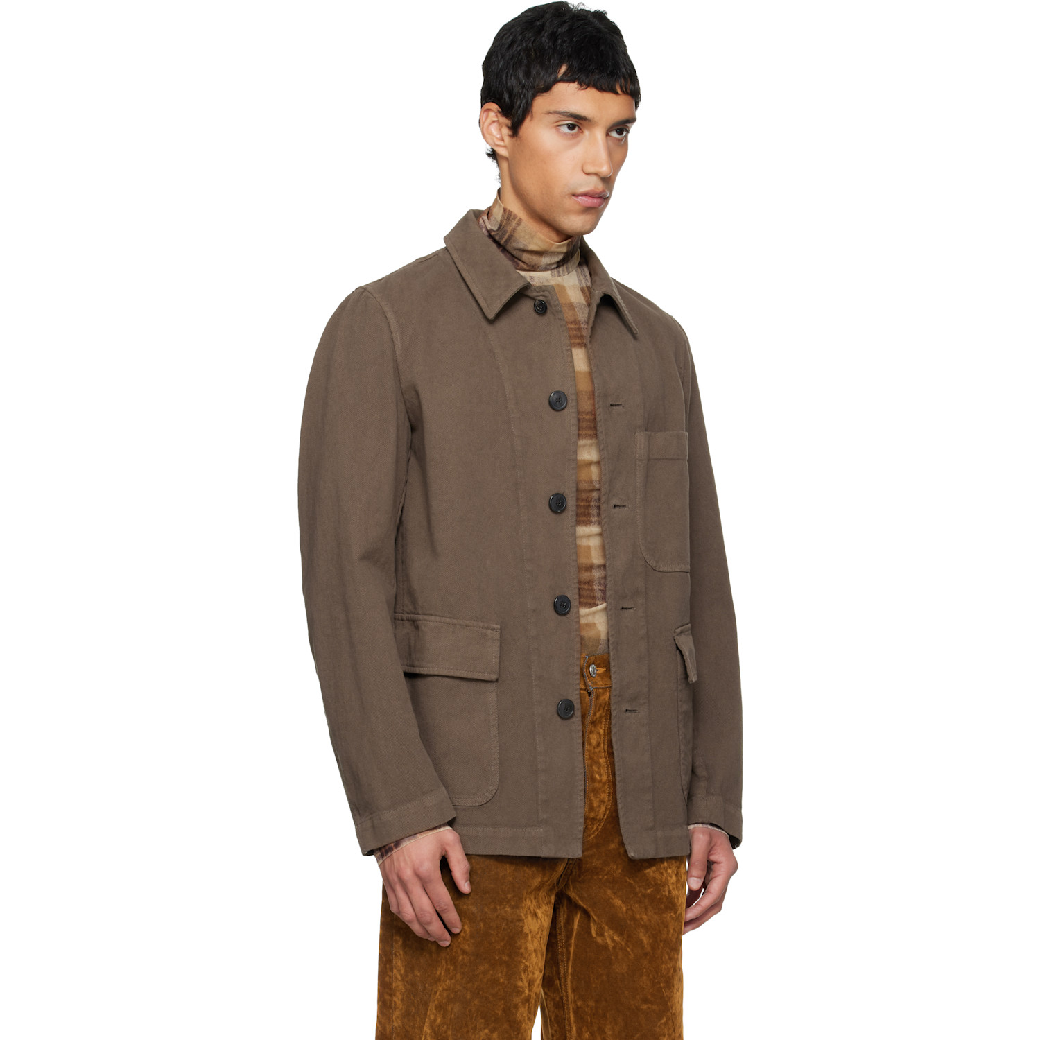  Dries Van Noten Brown Twill Jacket 