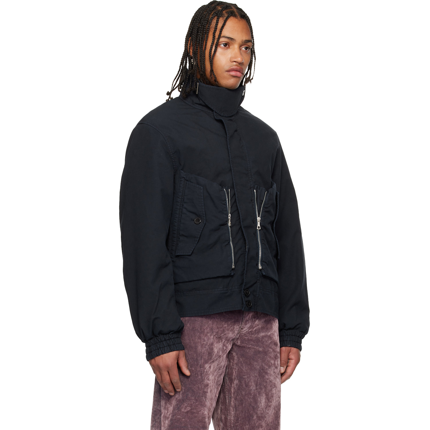  Dries Van Noten Navy Overdyed Shell Jacket 