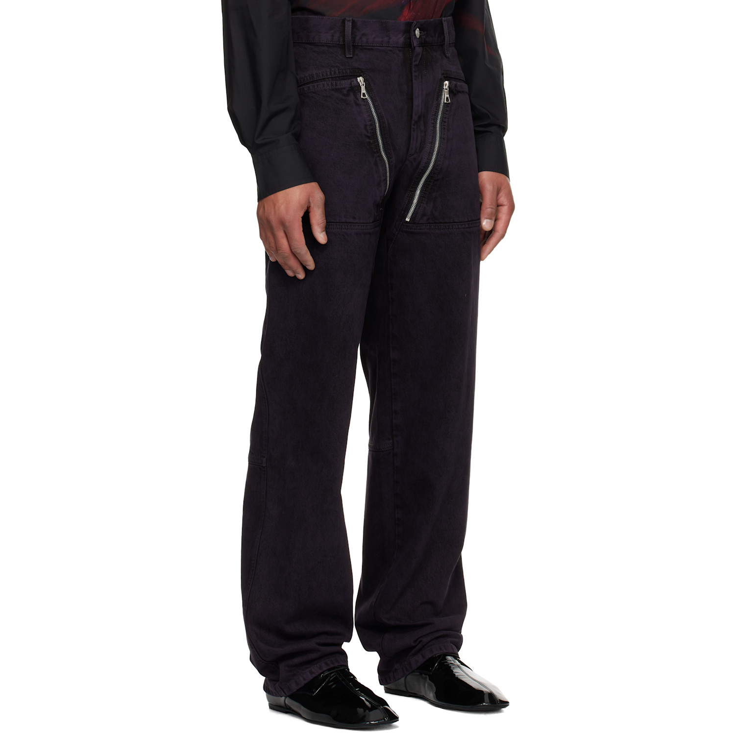  Dries Van Noten Purple Paneled Jeans 