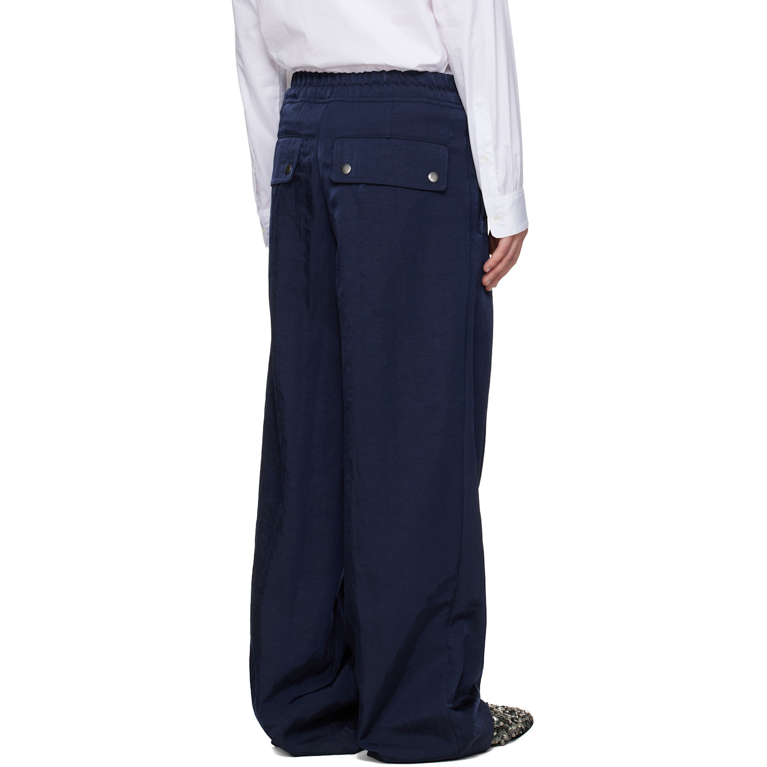  Dries Van Noten Navy Twill Trousers 