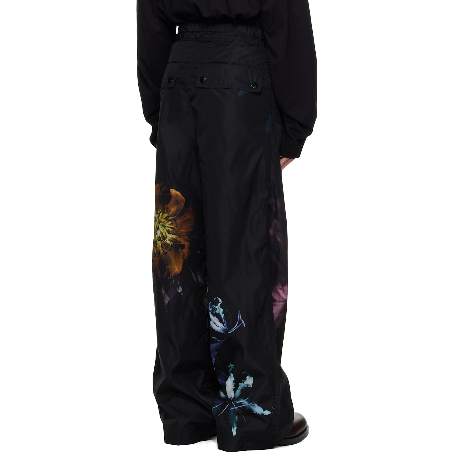  Dries Van Noten Black Floral Print Trousers 