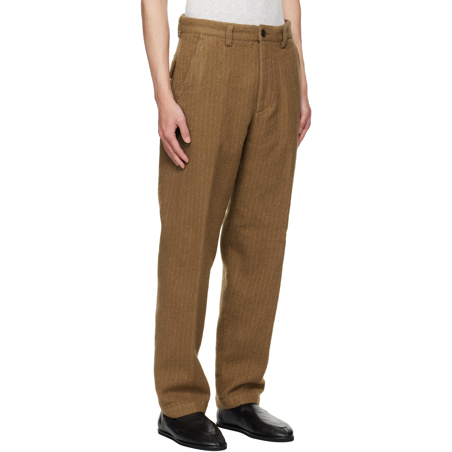  Dries Van Noten Tan Striped Trousers 