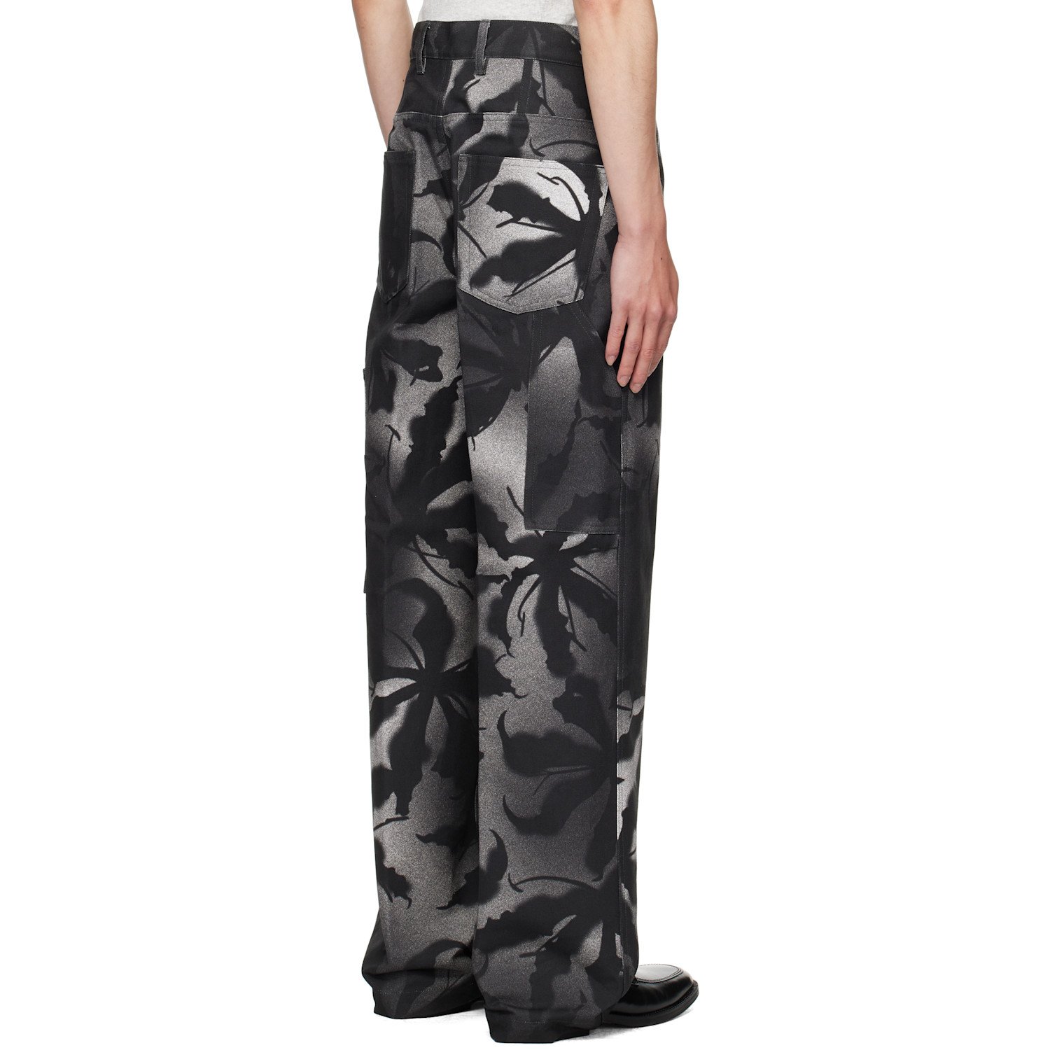 Dries Van Noten Black Patterned Trousers 