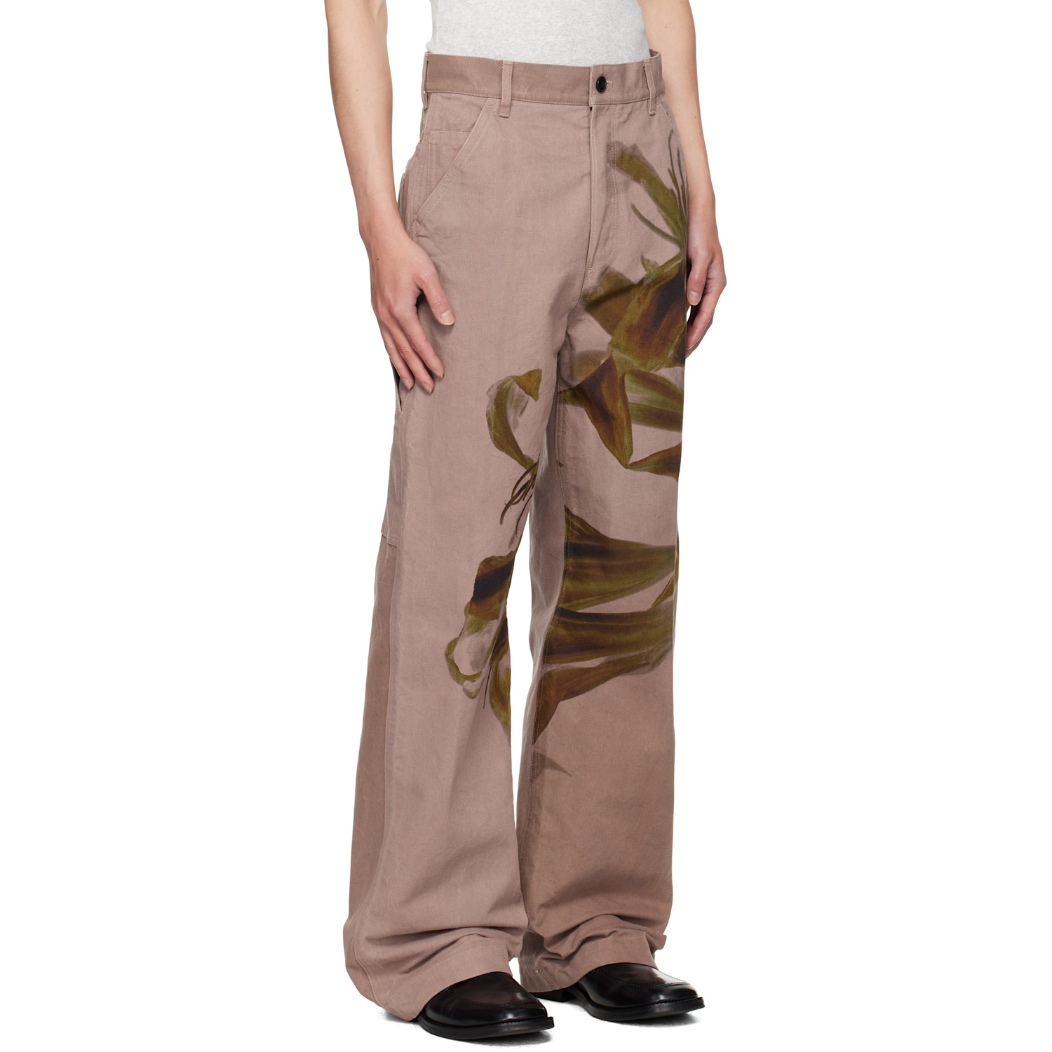  Dries Van Noten Pink Graphic Trousers 
