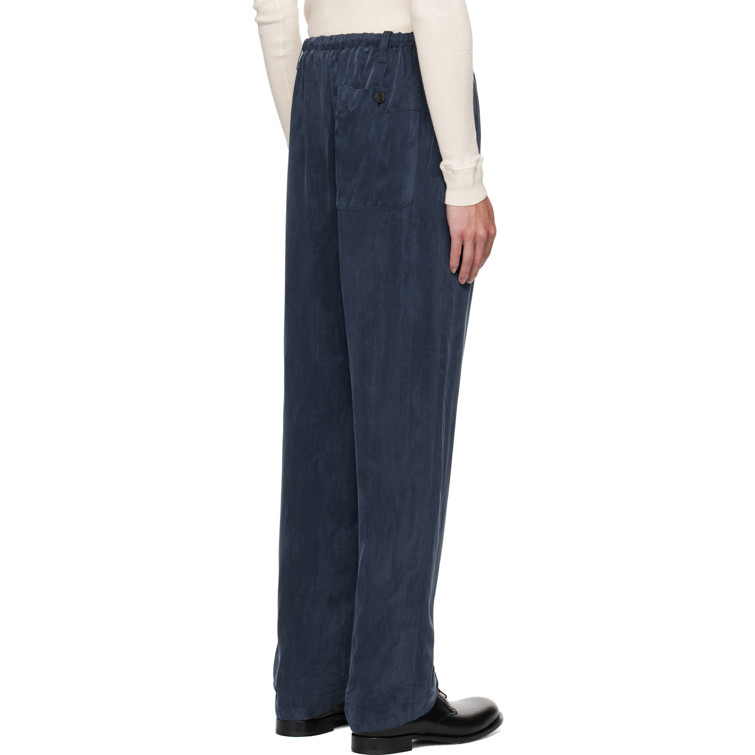  Dries Van Noten Navy Drawstring Trousers 