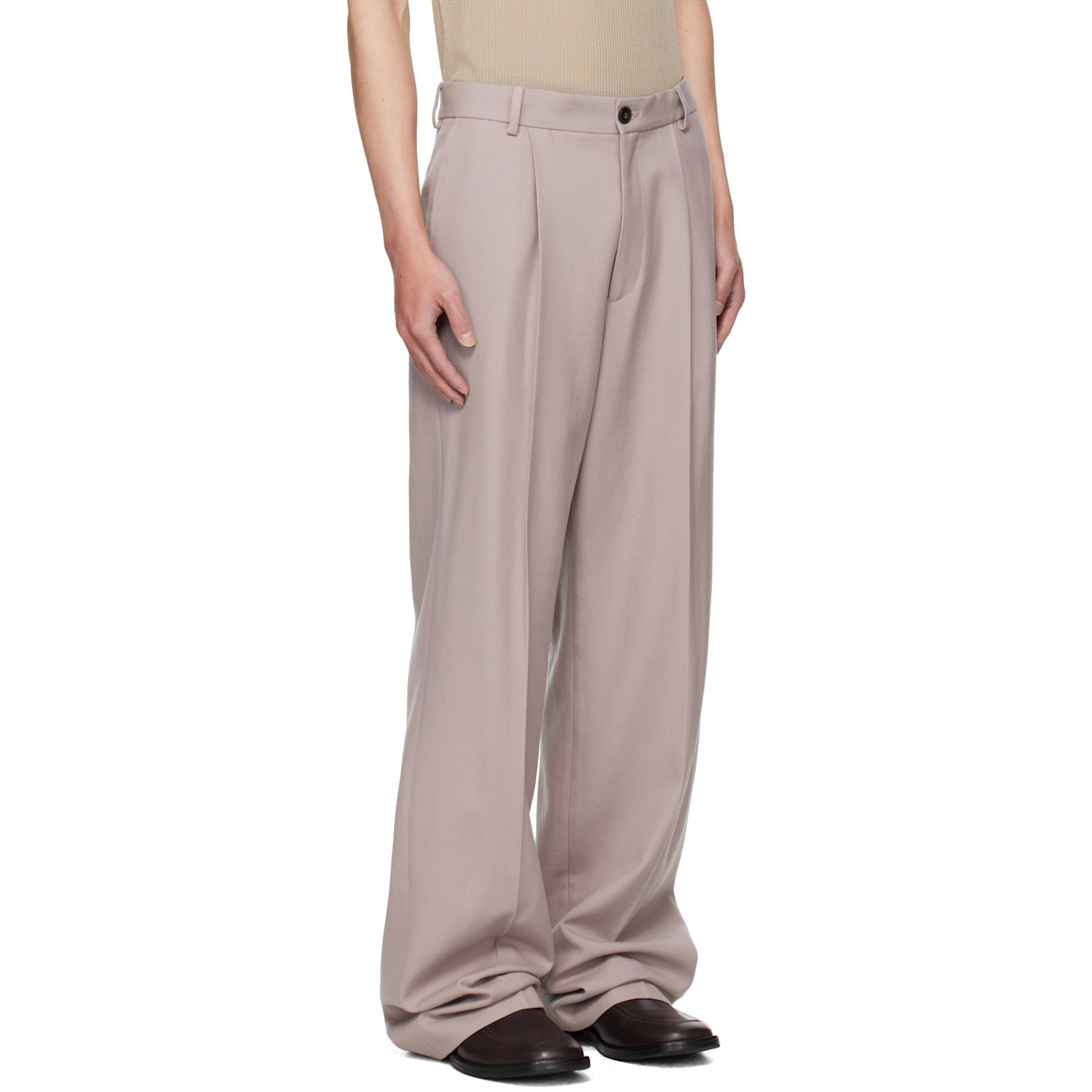  Dries Van Noten Purple Pleated Trousers 
