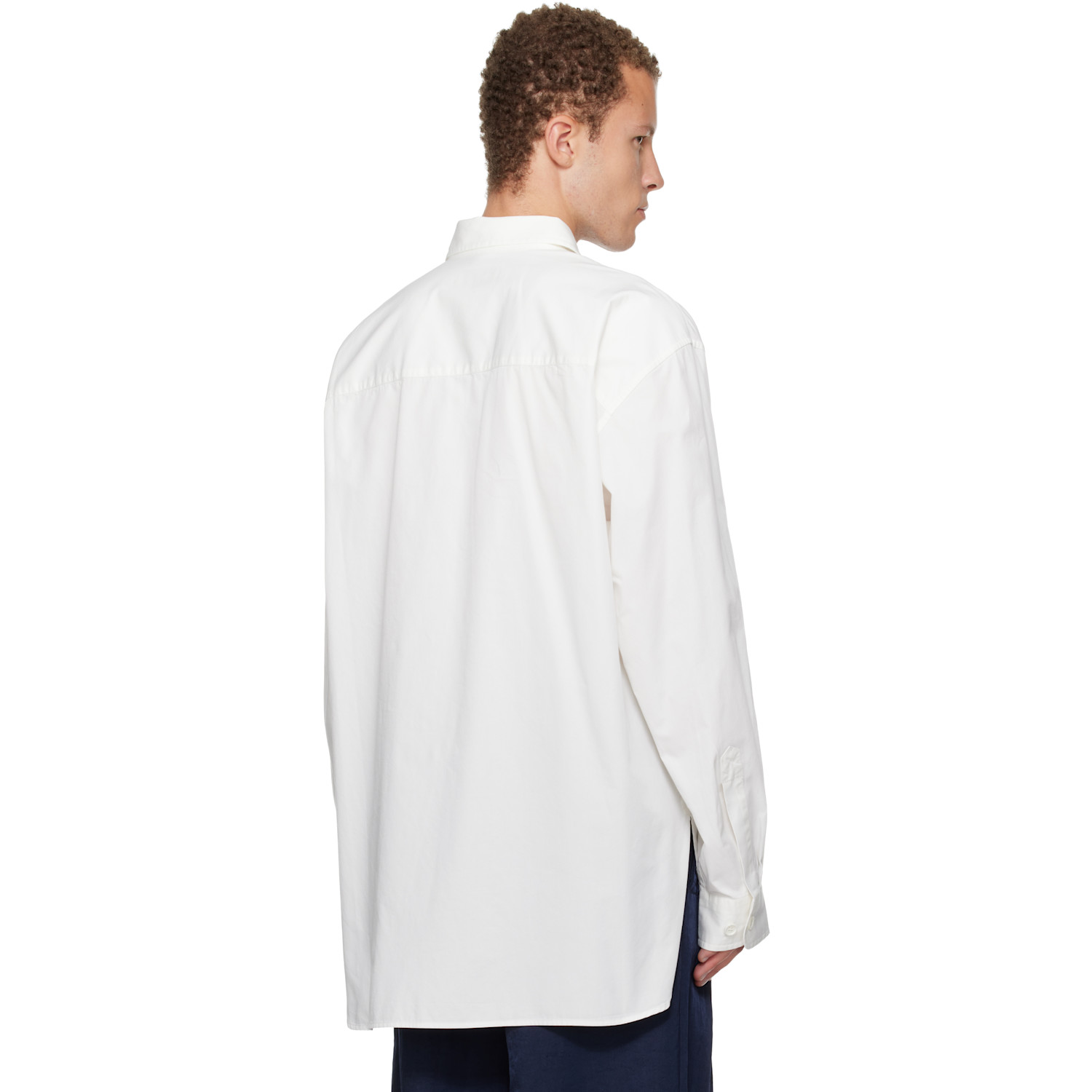  Dries Van Noten Off-white Oversized Cotton Shirt 