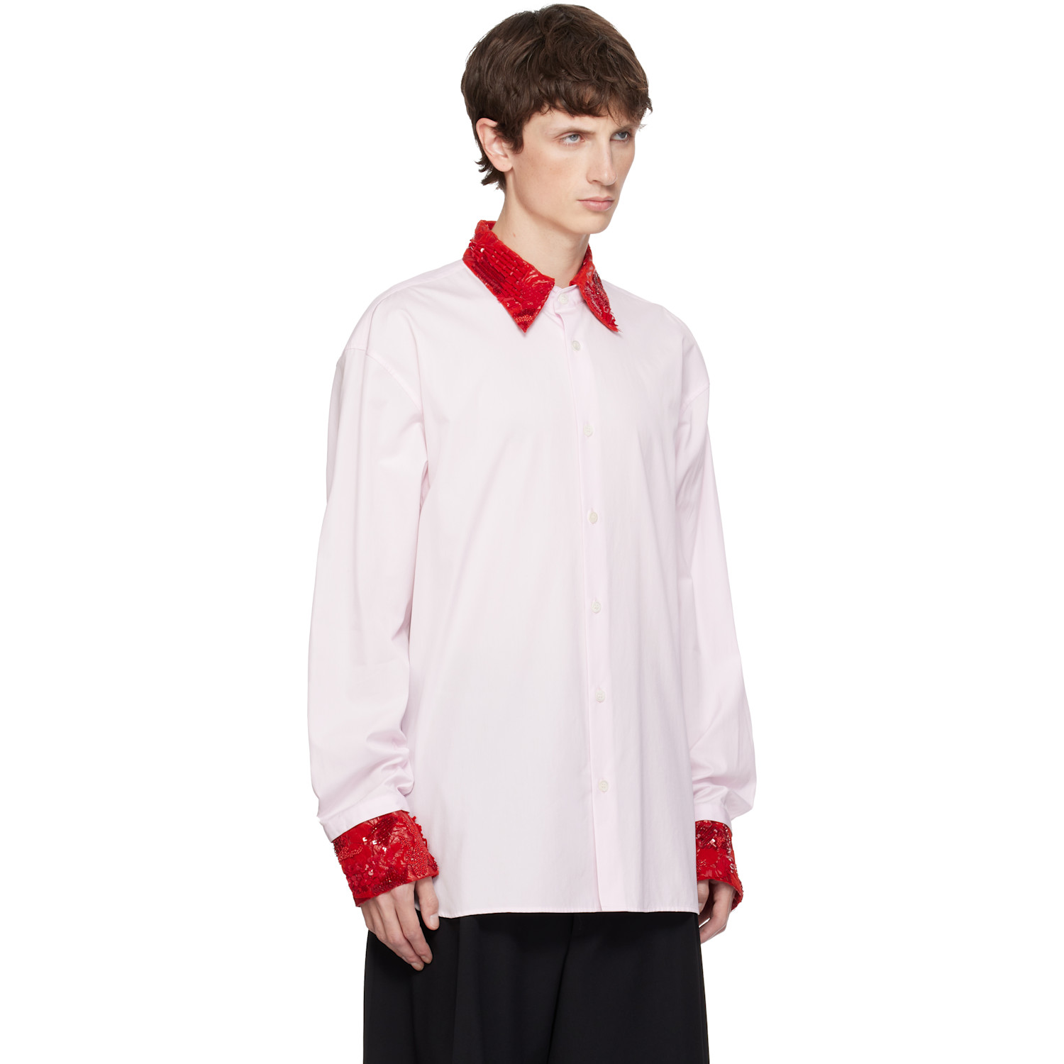  Dries Van Noten Pink Sequins Shirt 