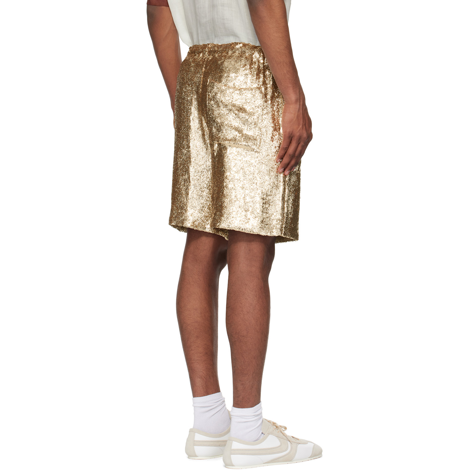  Dries Van Noten Gold Sequinned Shorts 