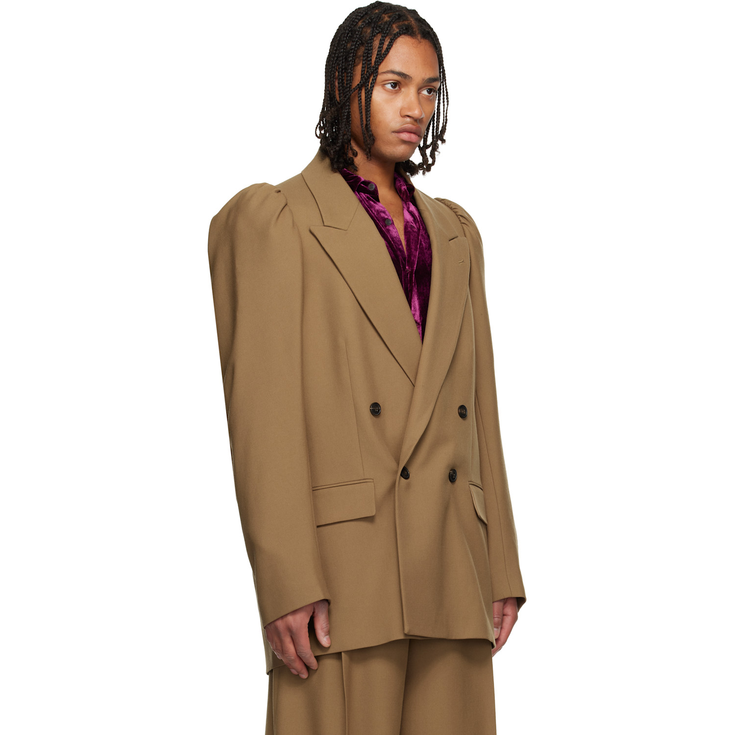  Dries Van Noten Brown Wool Twill Blazer 