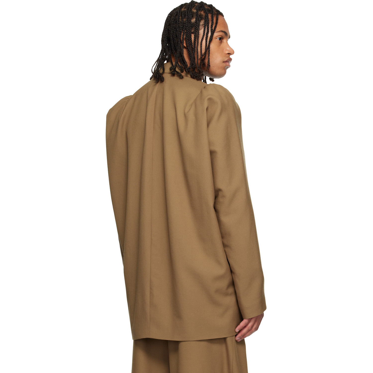  Dries Van Noten Brown Wool Twill Blazer 
