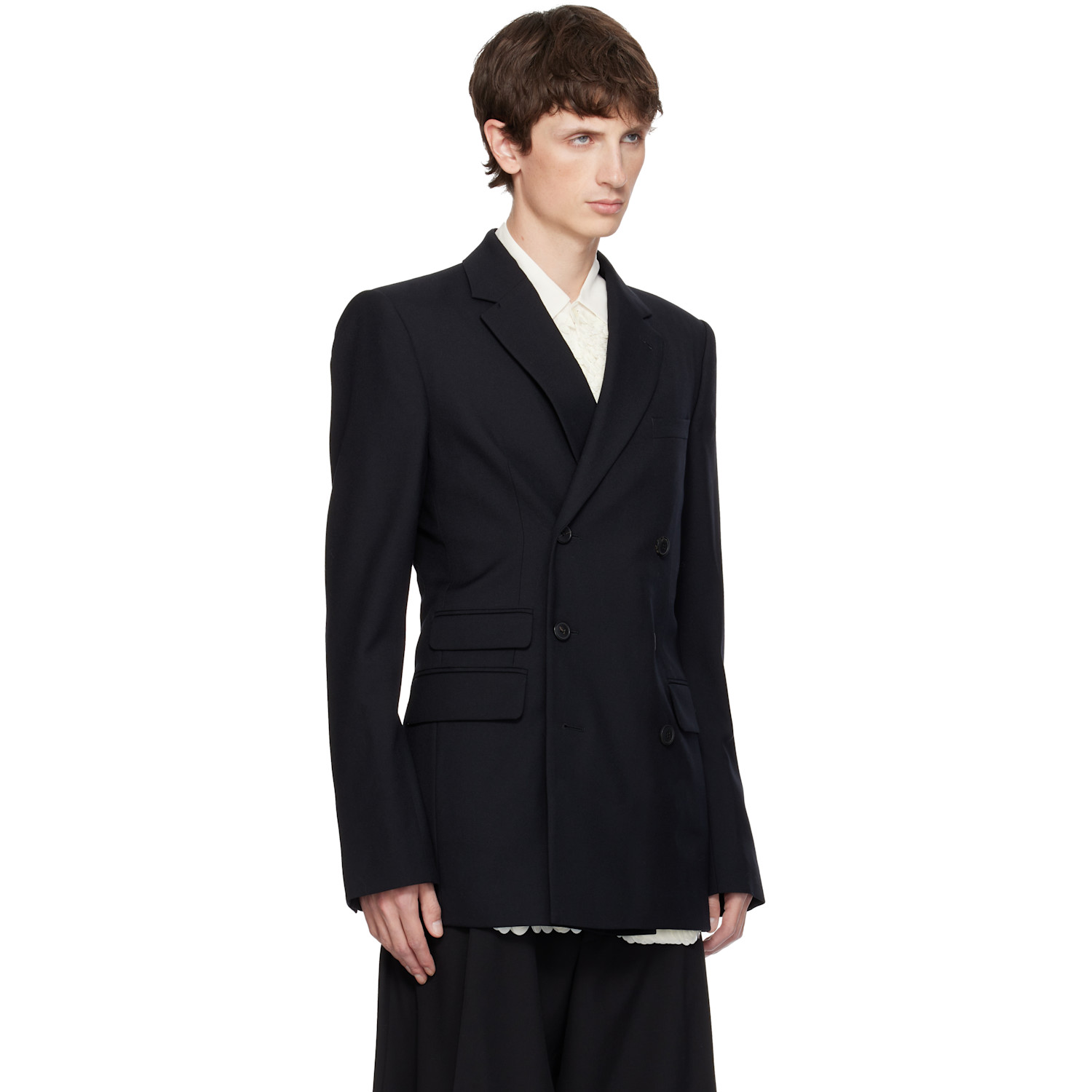  Dries Van Noten Black Regular Fit Wool Blazer 