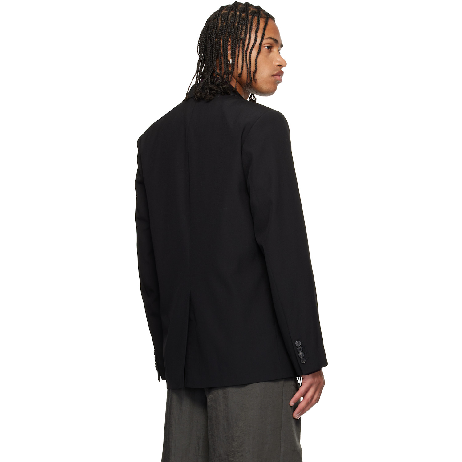  Dries Van Noten Black Notched Lapel Blazer 