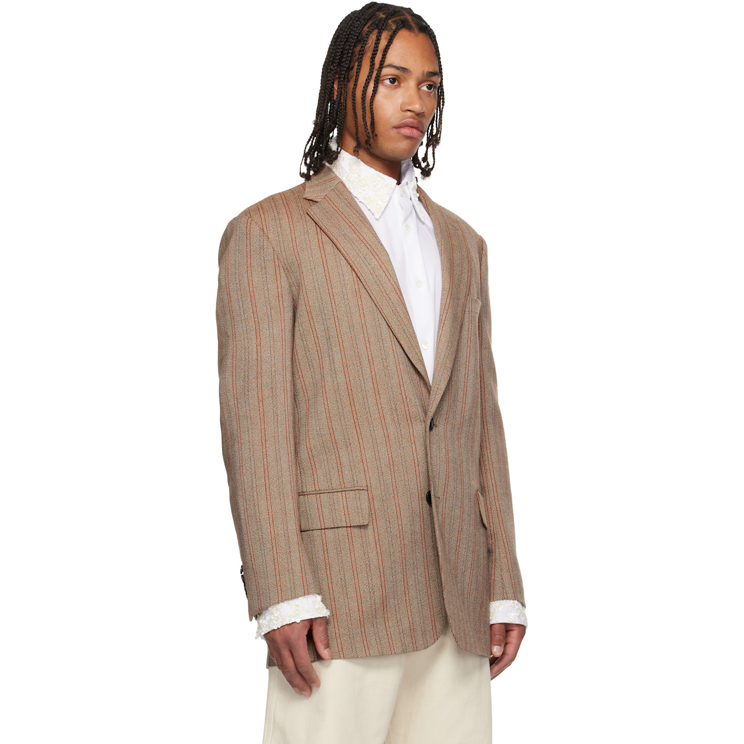  Dries Van Noten Taupe Loose Fit Blazer 