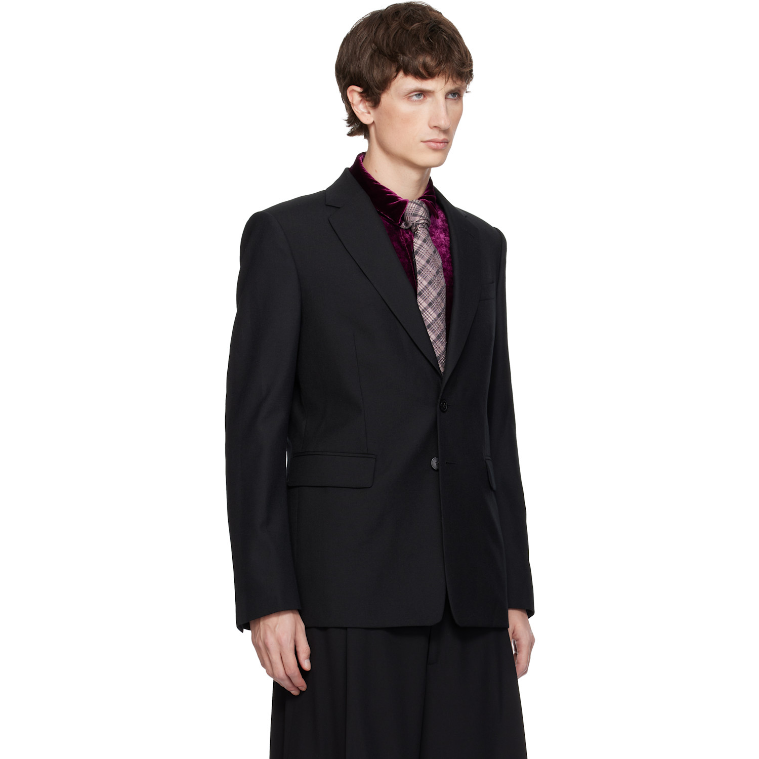  Dries Van Noten Black Slim Fit Wool Blazer 