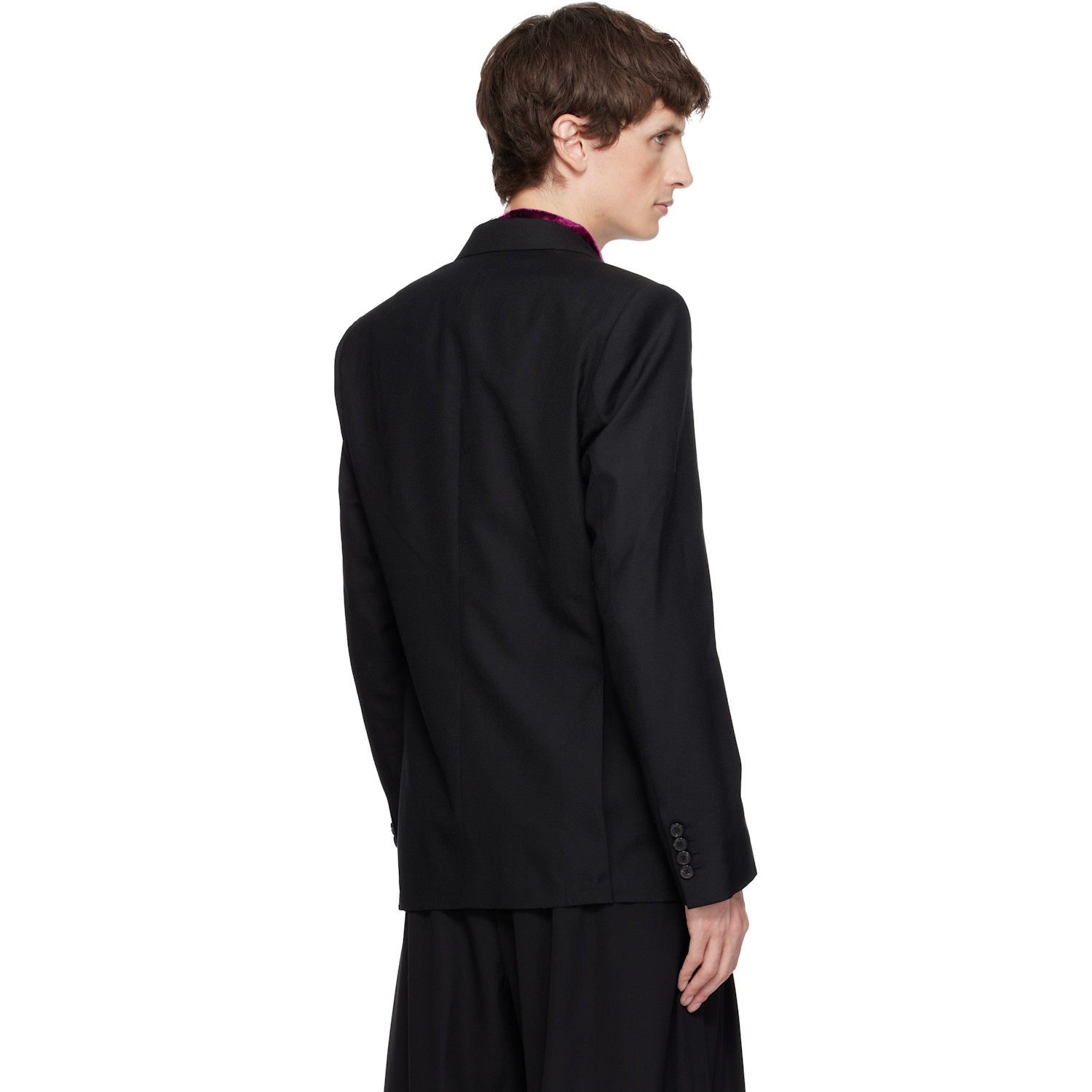  Dries Van Noten Black Slim Fit Wool Blazer 