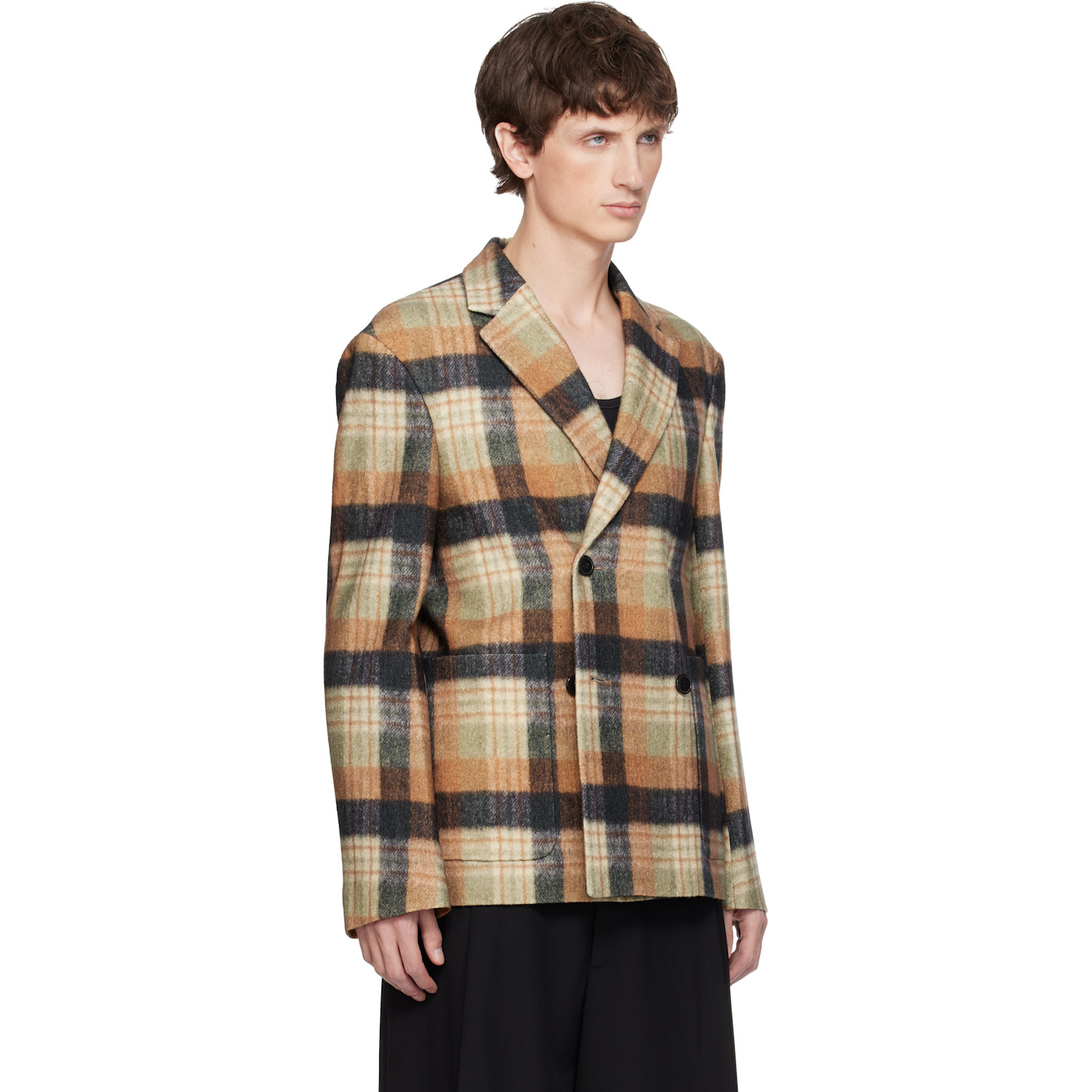  Dries Van Noten Multicolor Boxy Wool Blazer 
