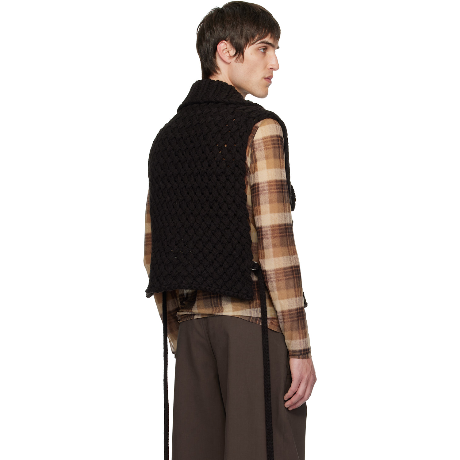  Dries Van Noten Brown Merino Wool Vest 