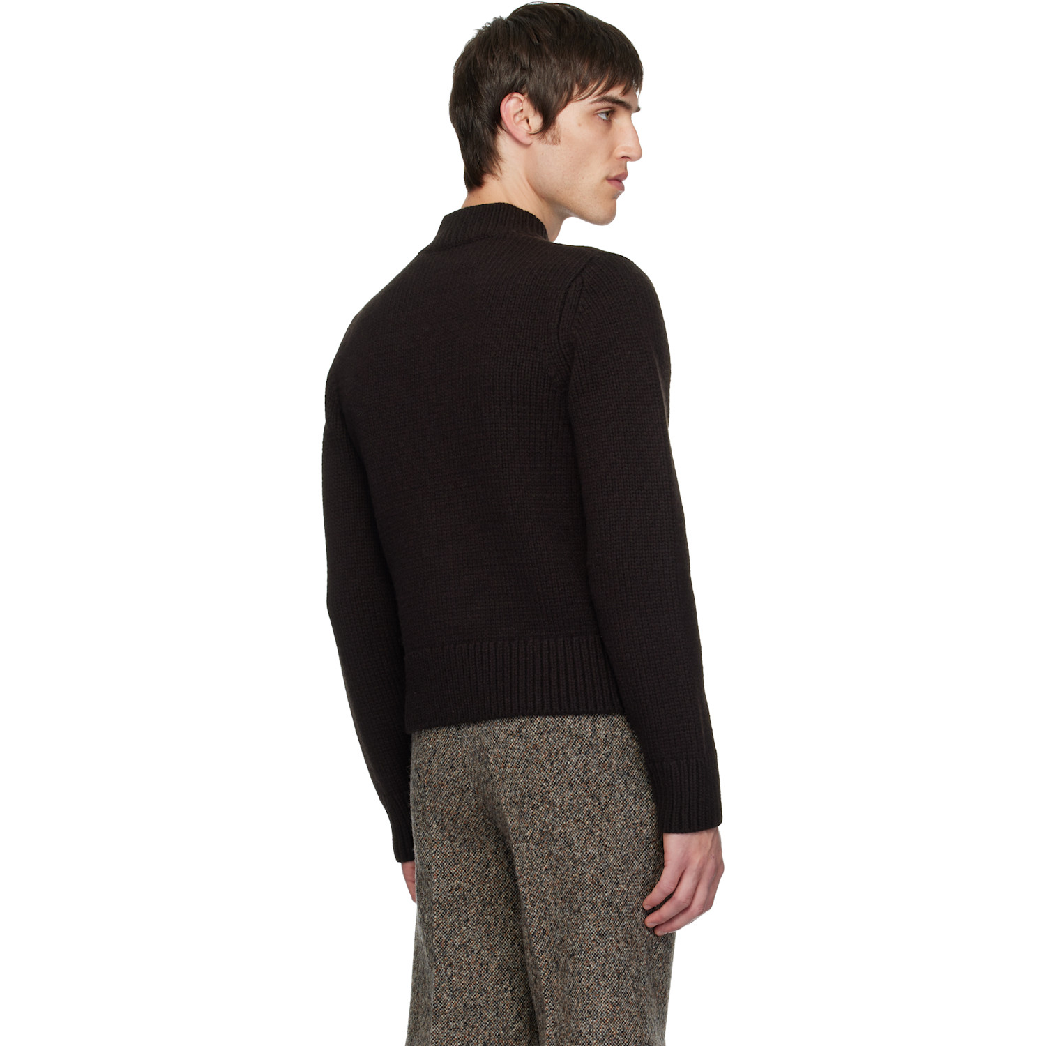  Dries Van Noten Brown Merino Wool Cardigan 