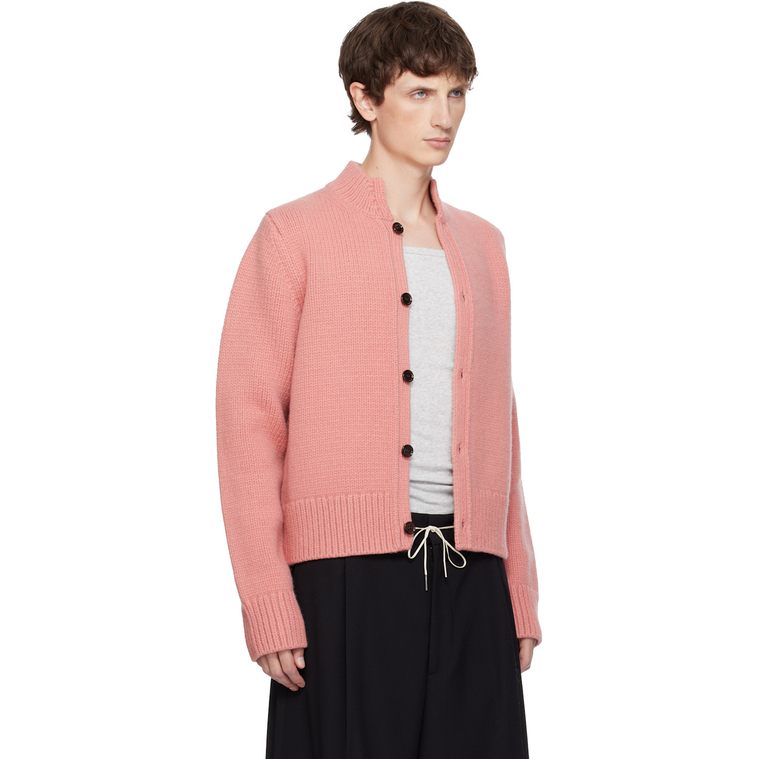  Dries Van Noten Pink Wool & Cashmere Cardigan 