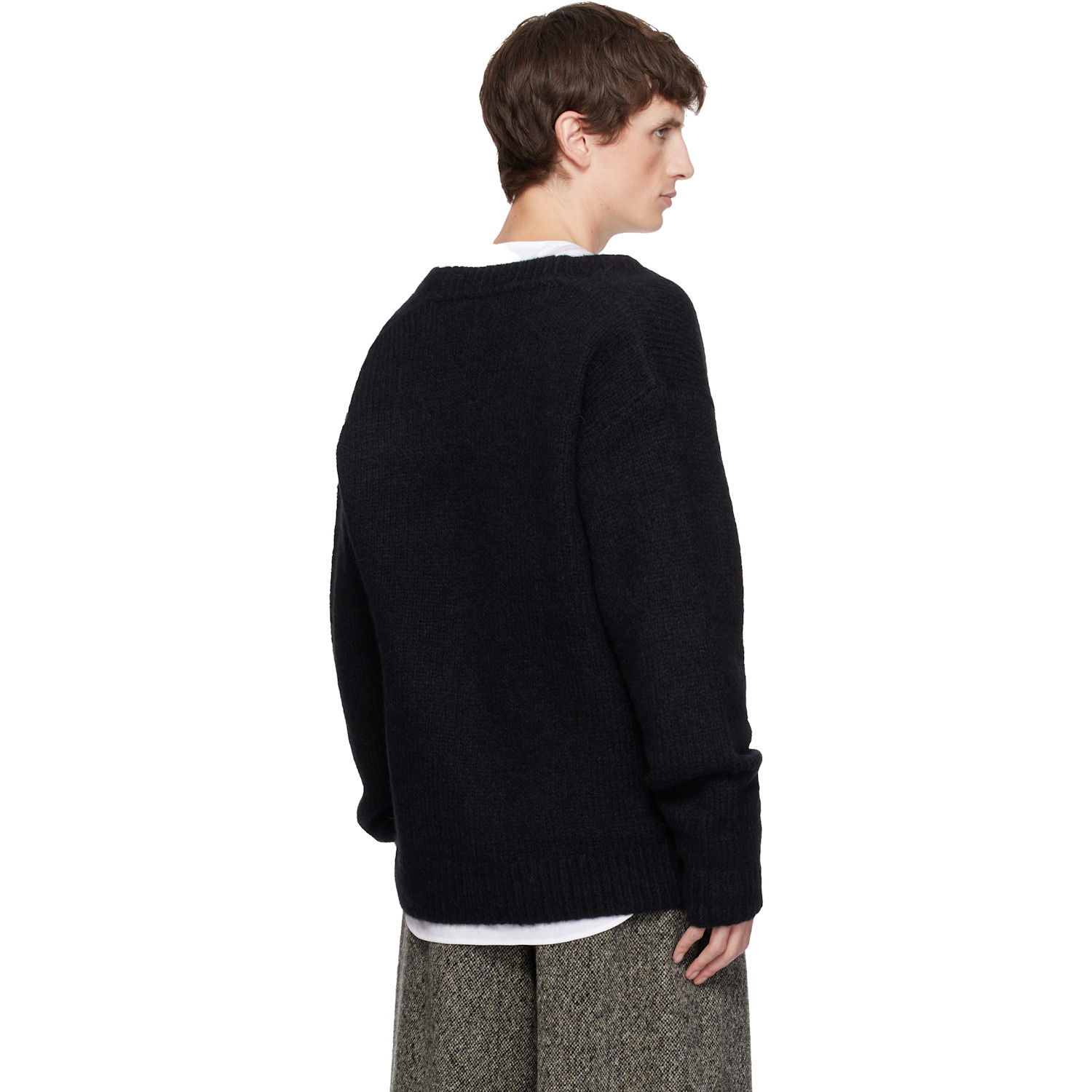  Dries Van Noten Black Alpaca & Merino Wool Cardigan 