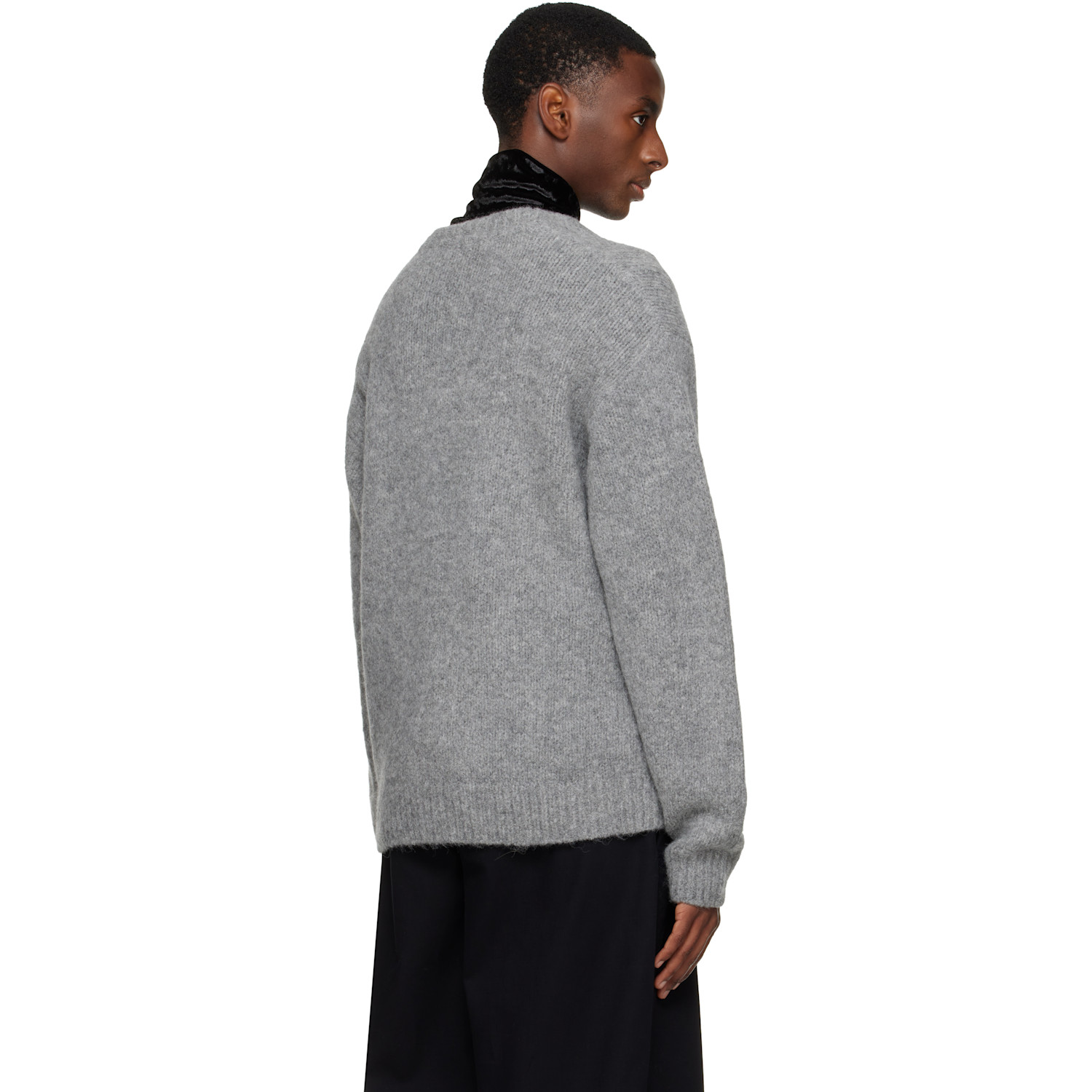  Dries Van Noten Gray Alpaca Cardigan 