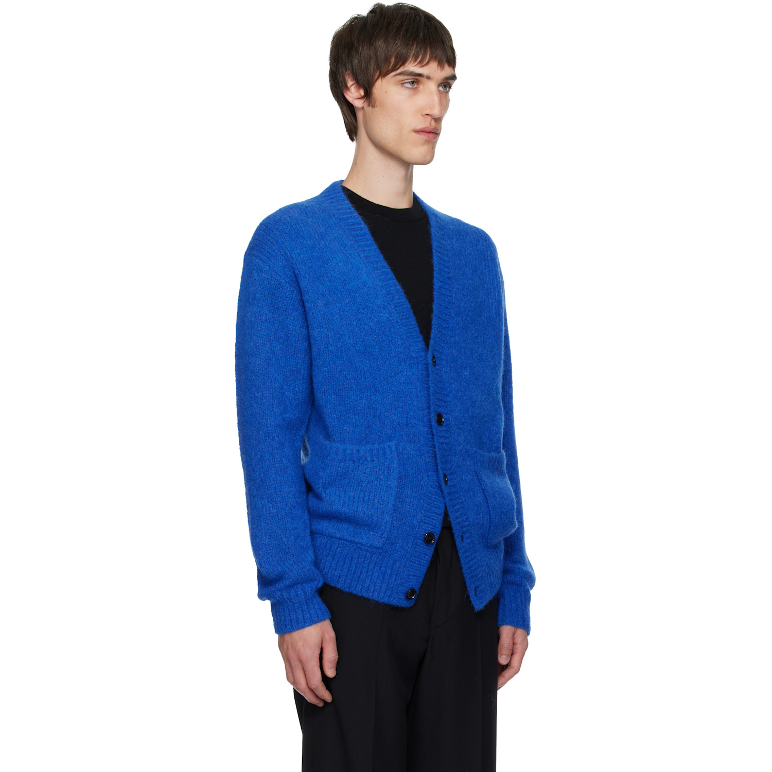  Dries Van Noten Blue Alpaca Cardigan 