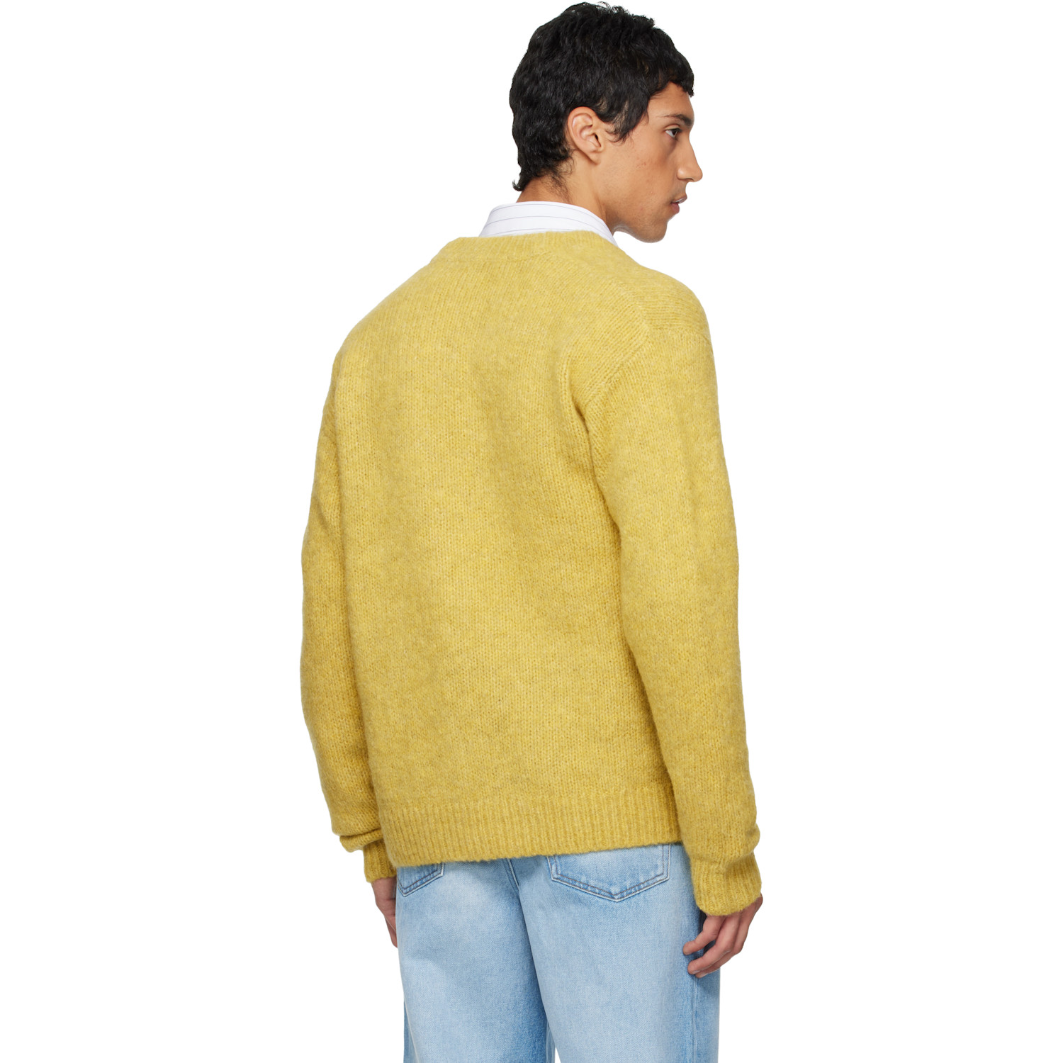  Dries Van Noten Yellow Alpaca Cardigan 