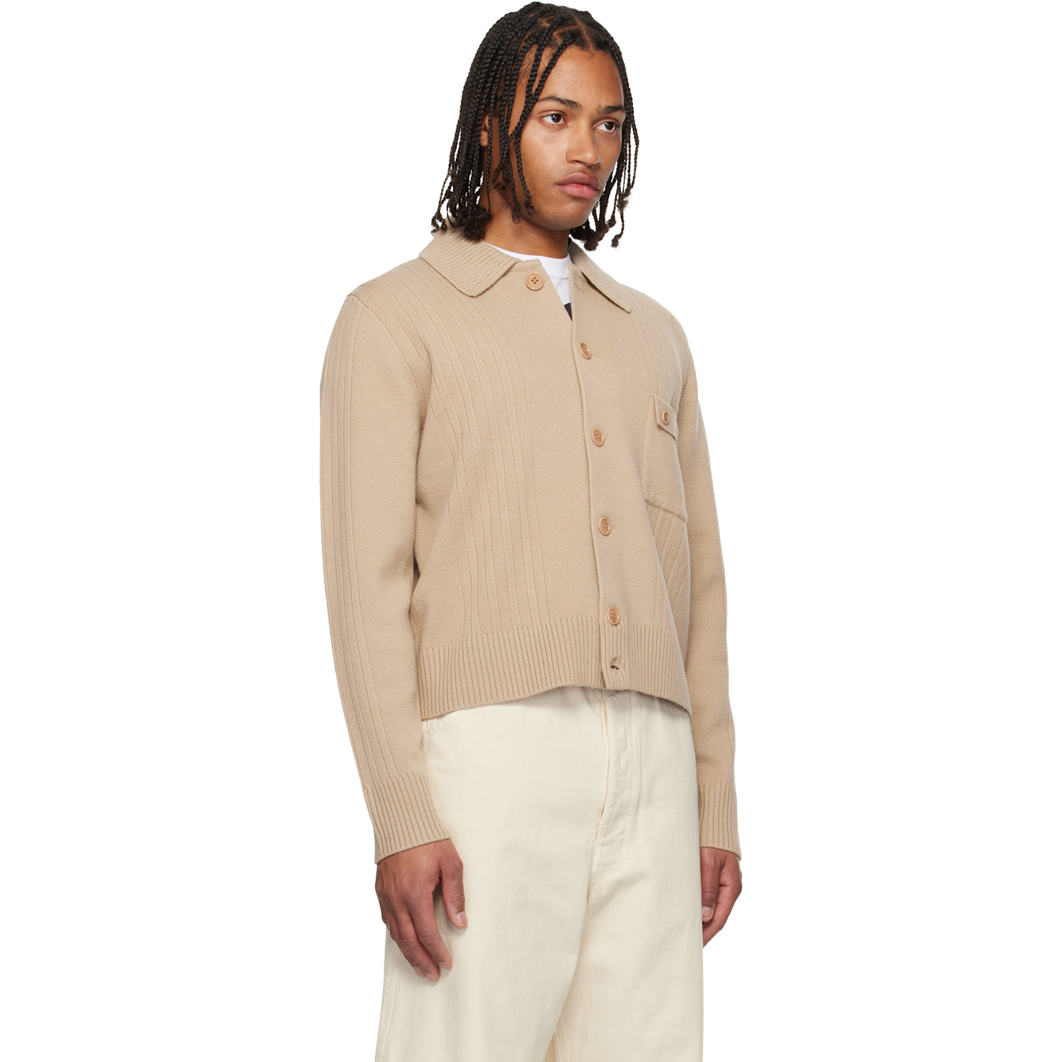  Dries Van Noten Beige Wool Cardigan 