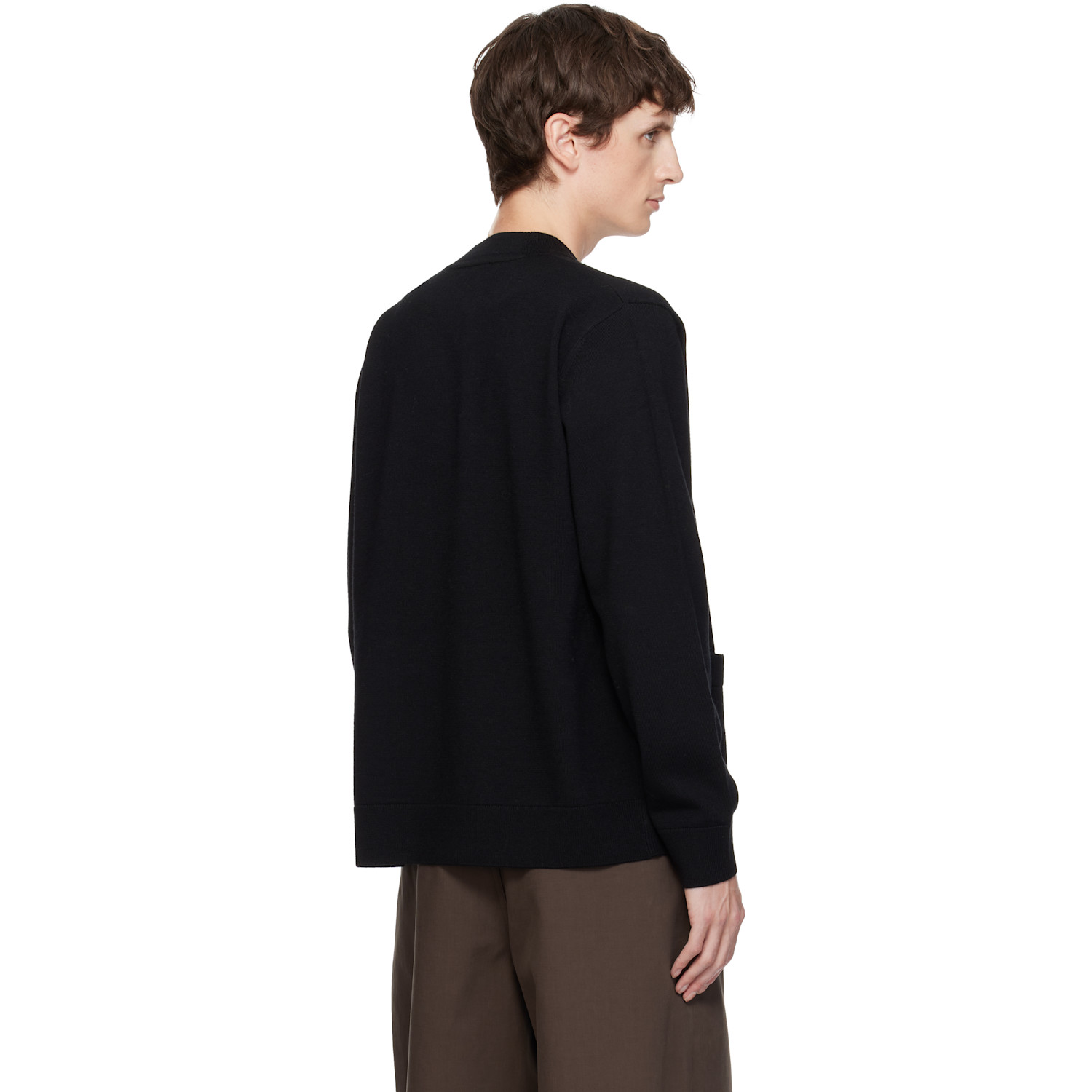 Dries Van Noten Black Merino Wool Cardigan 