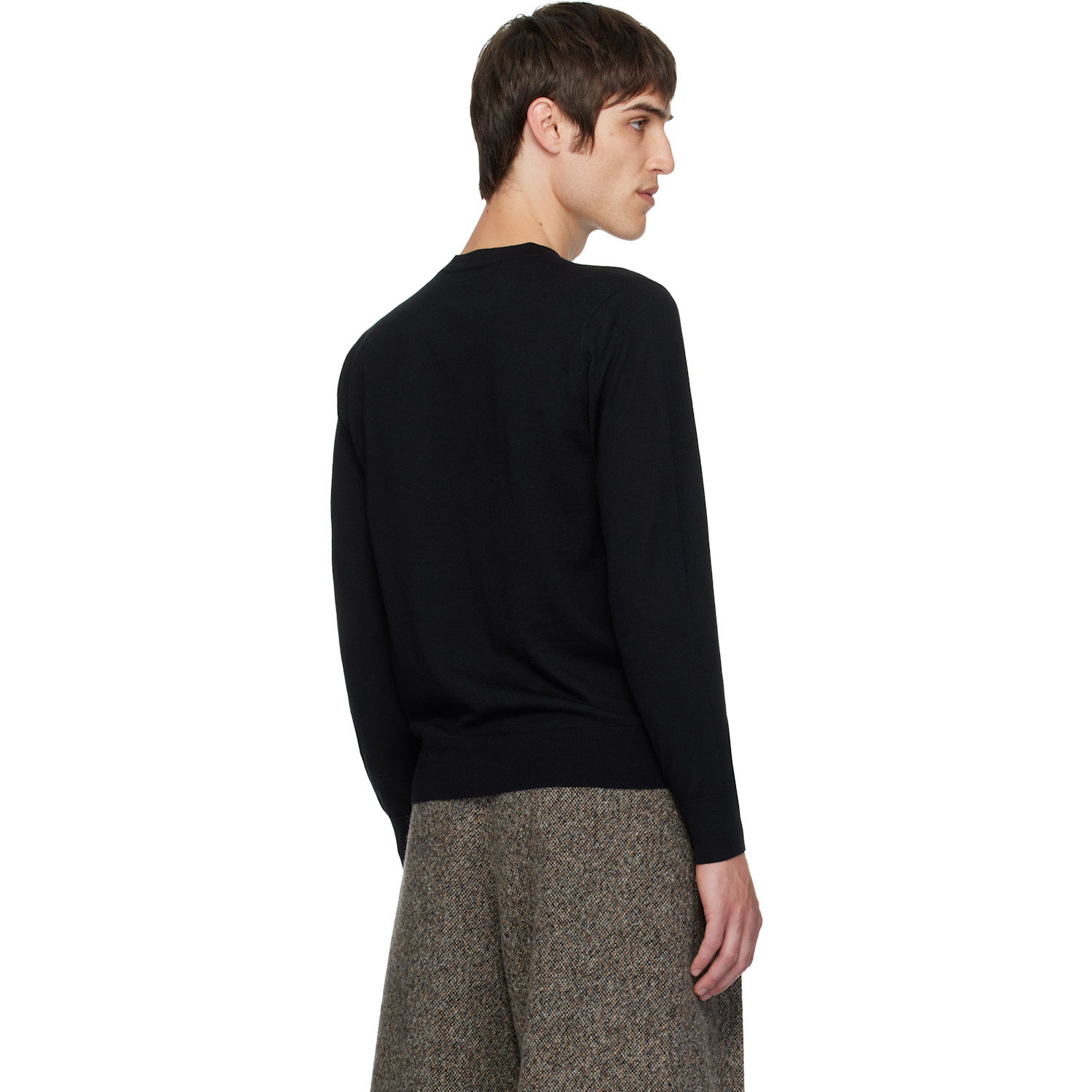  Dries Van Noten Black Merino Wool Sweater 