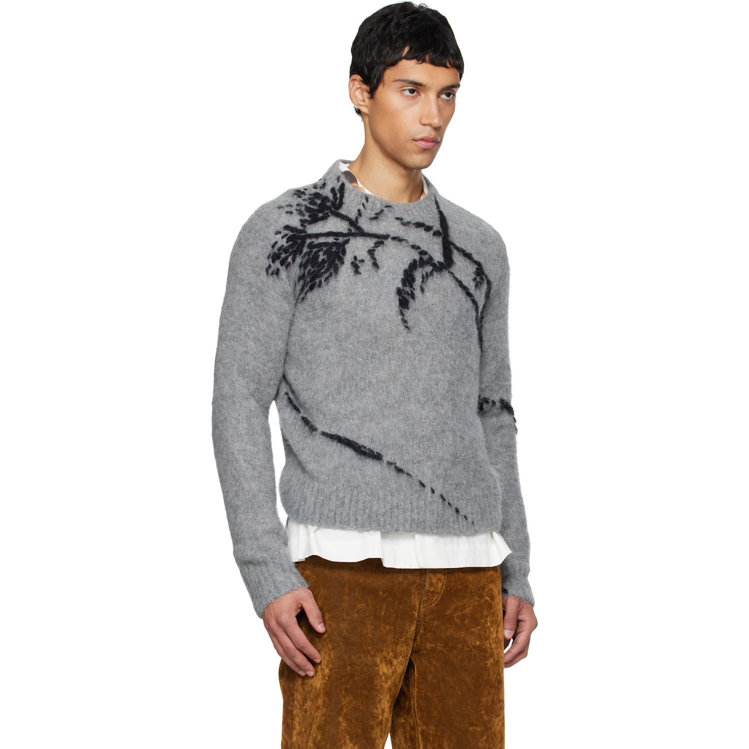  Dries Van Noten Gray Alpaca Sweater 