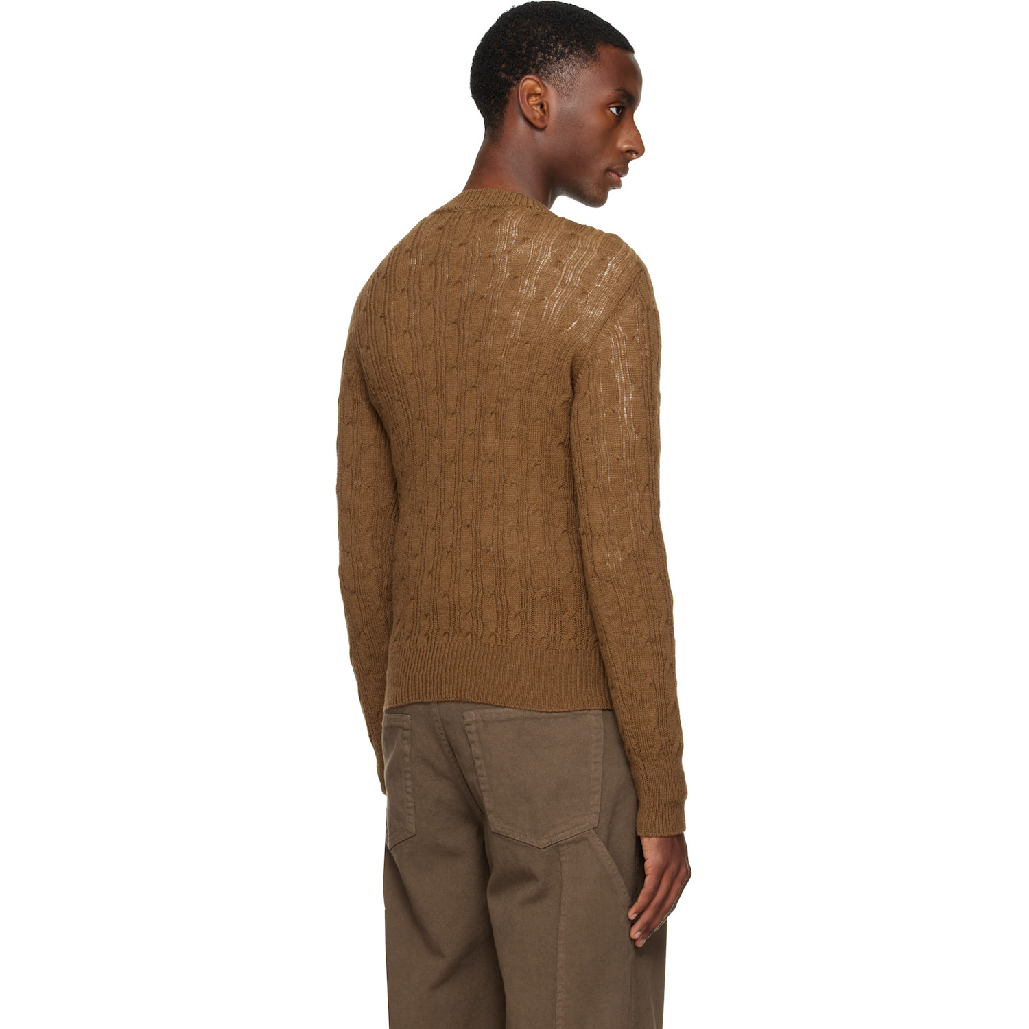  Dries Van Noten Brown Crewneck Sweater 