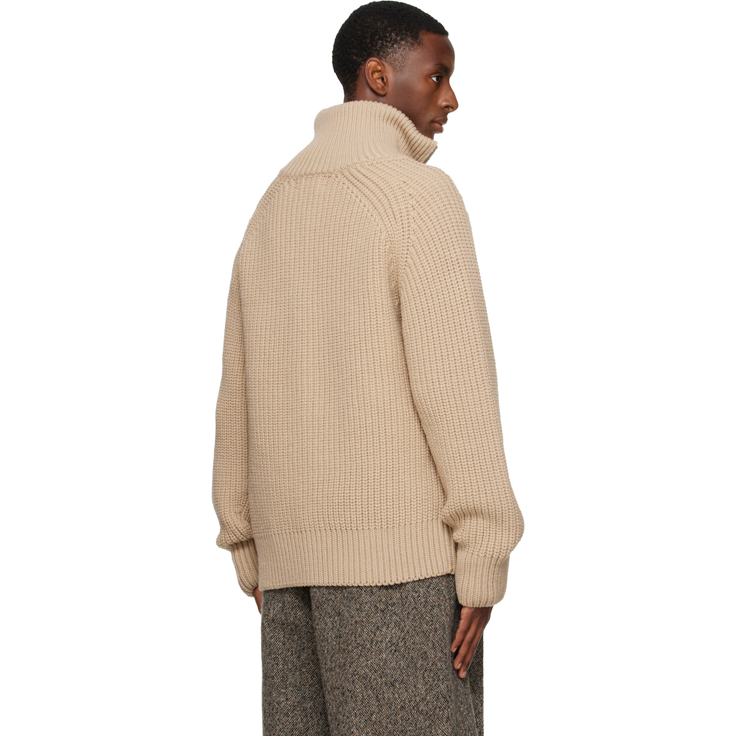  Dries Van Noten Beige Zip Sweater 
