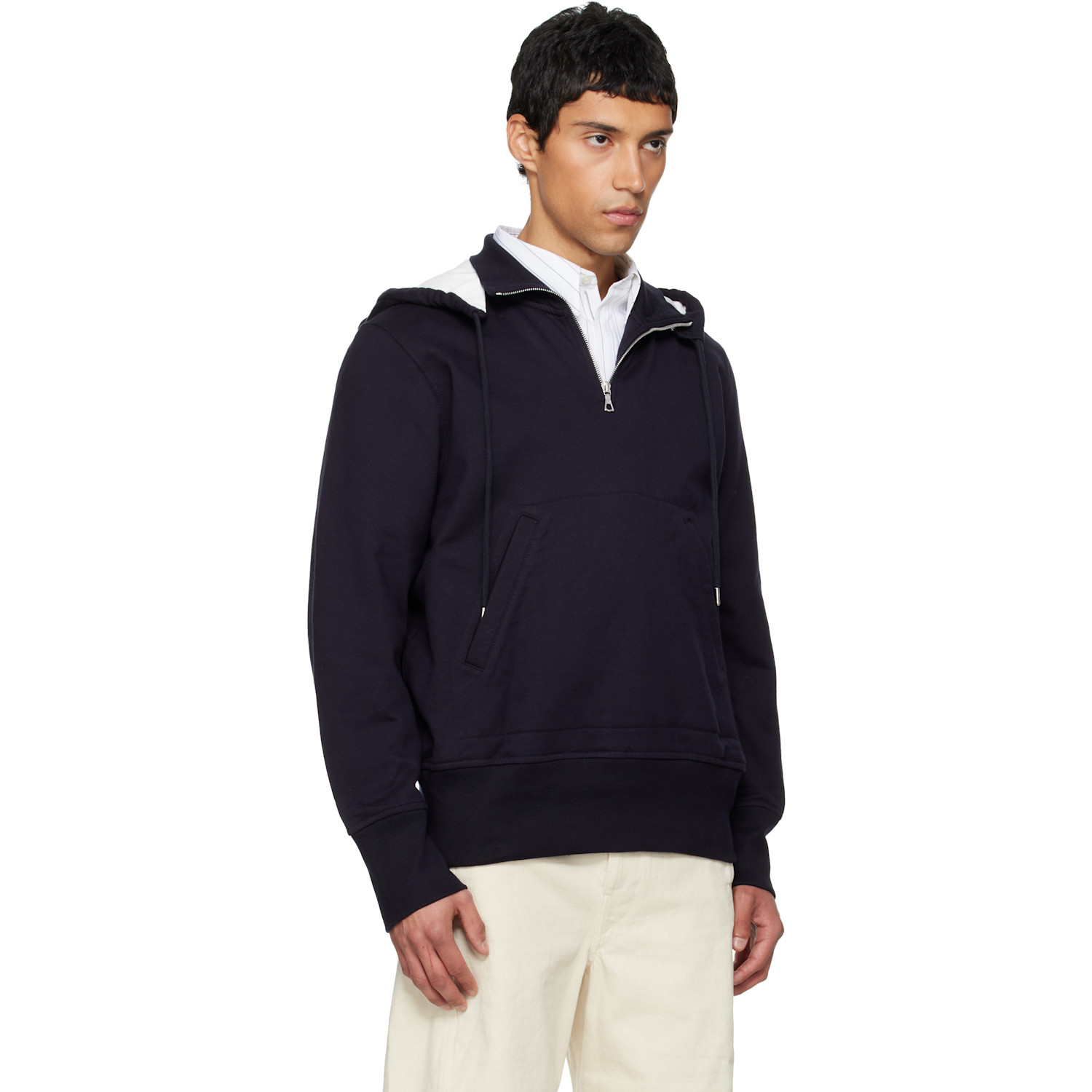  Dries Van Noten Navy Half-zip Hoodie 