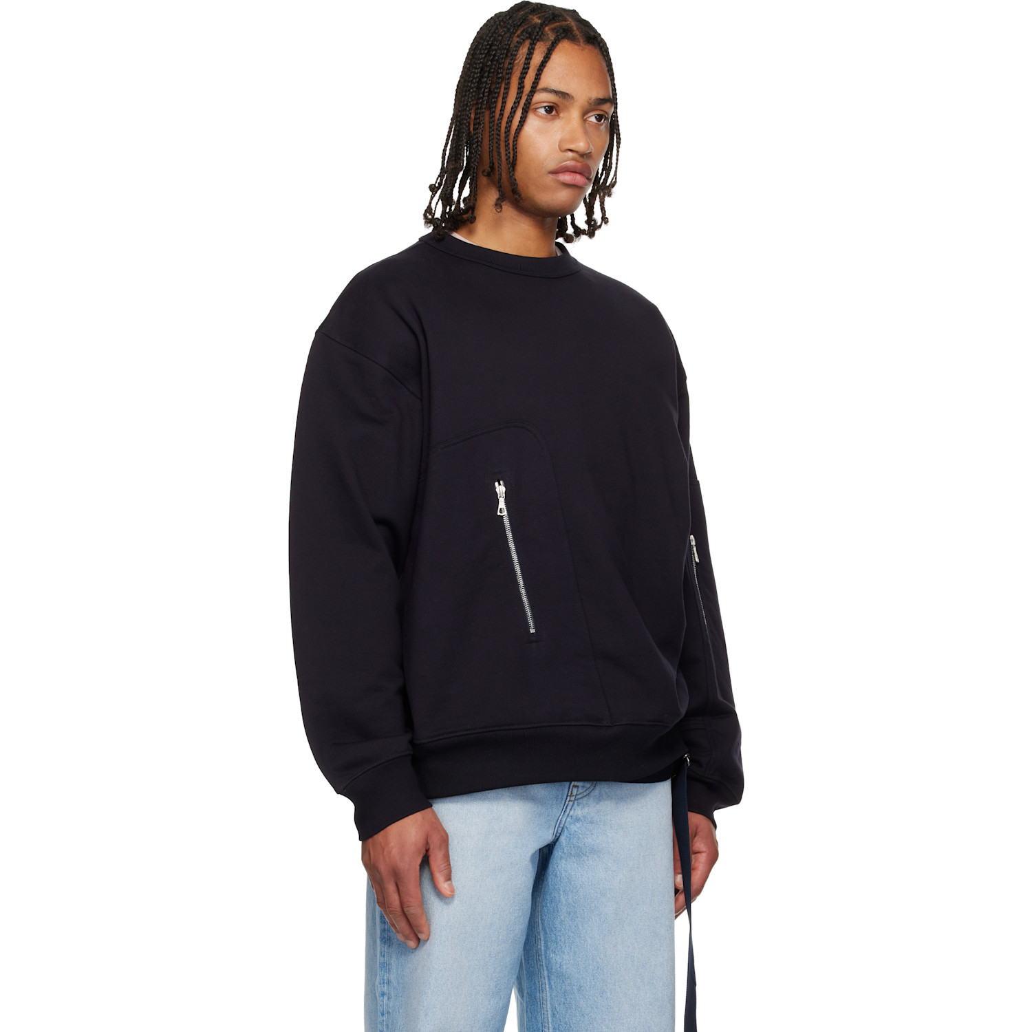  Dries Van Noten Navy Strap Sweatshirt 