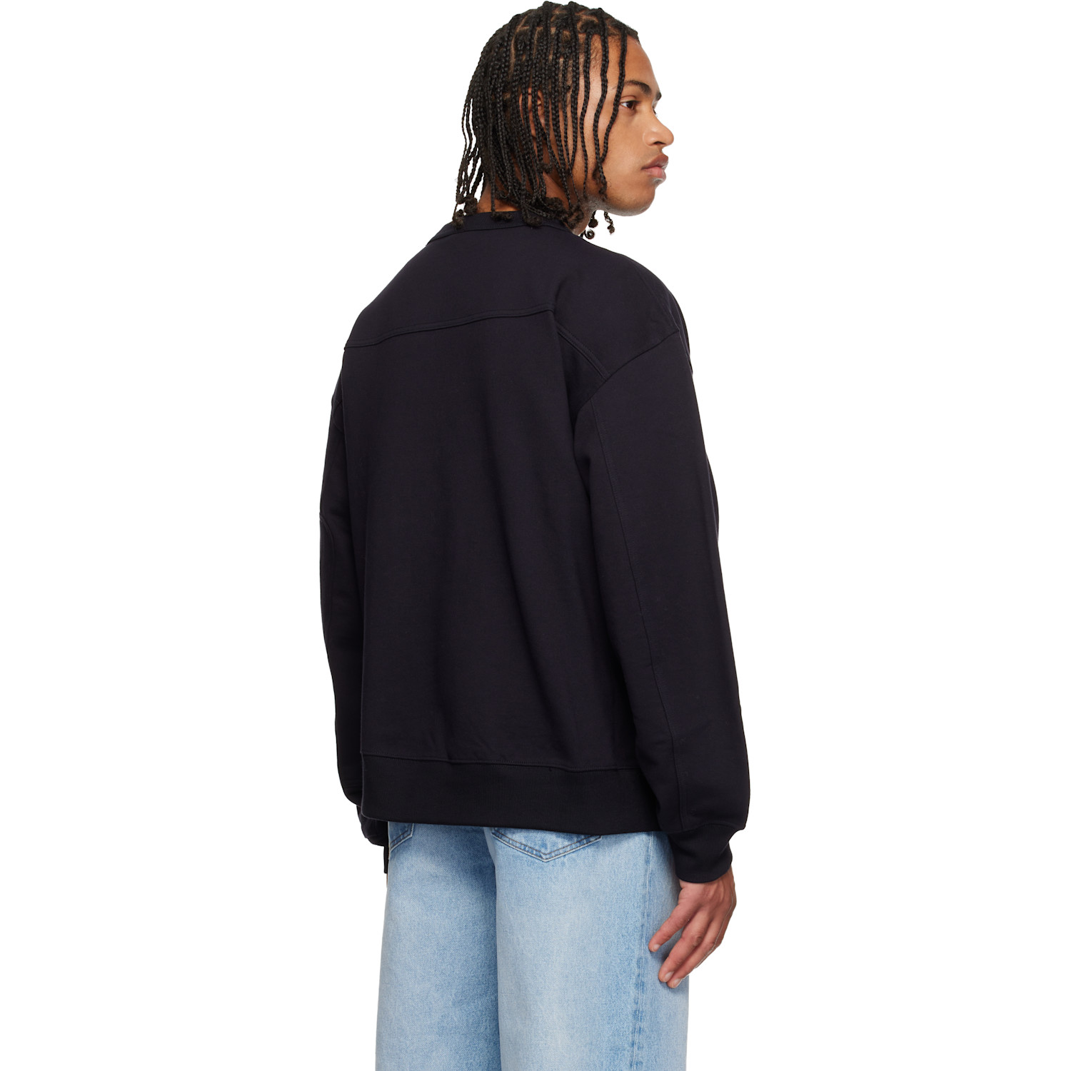  Dries Van Noten Navy Strap Sweatshirt 