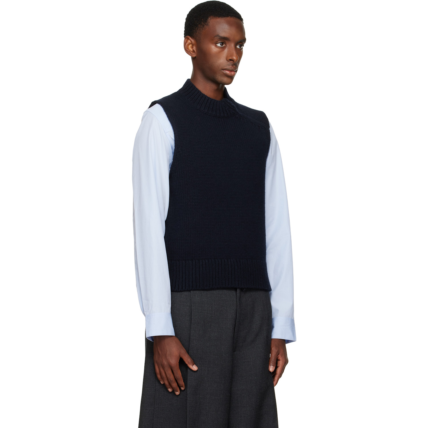  Dries Van Noten Navy Merino Wool Turtleneck 