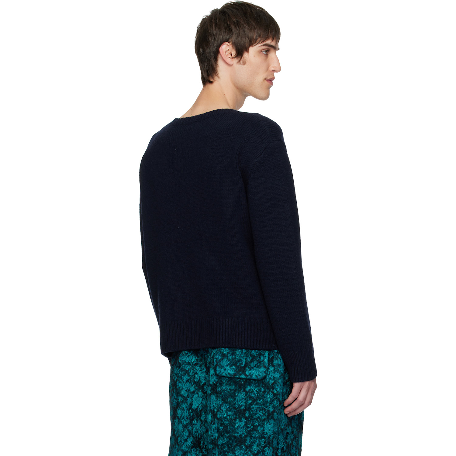  Dries Van Noten Navy V-neck Sweater 