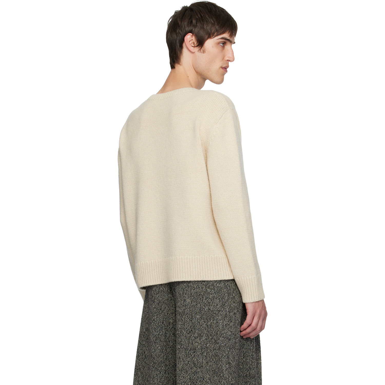  Dries Van Noten Off-white V-neck Sweater 