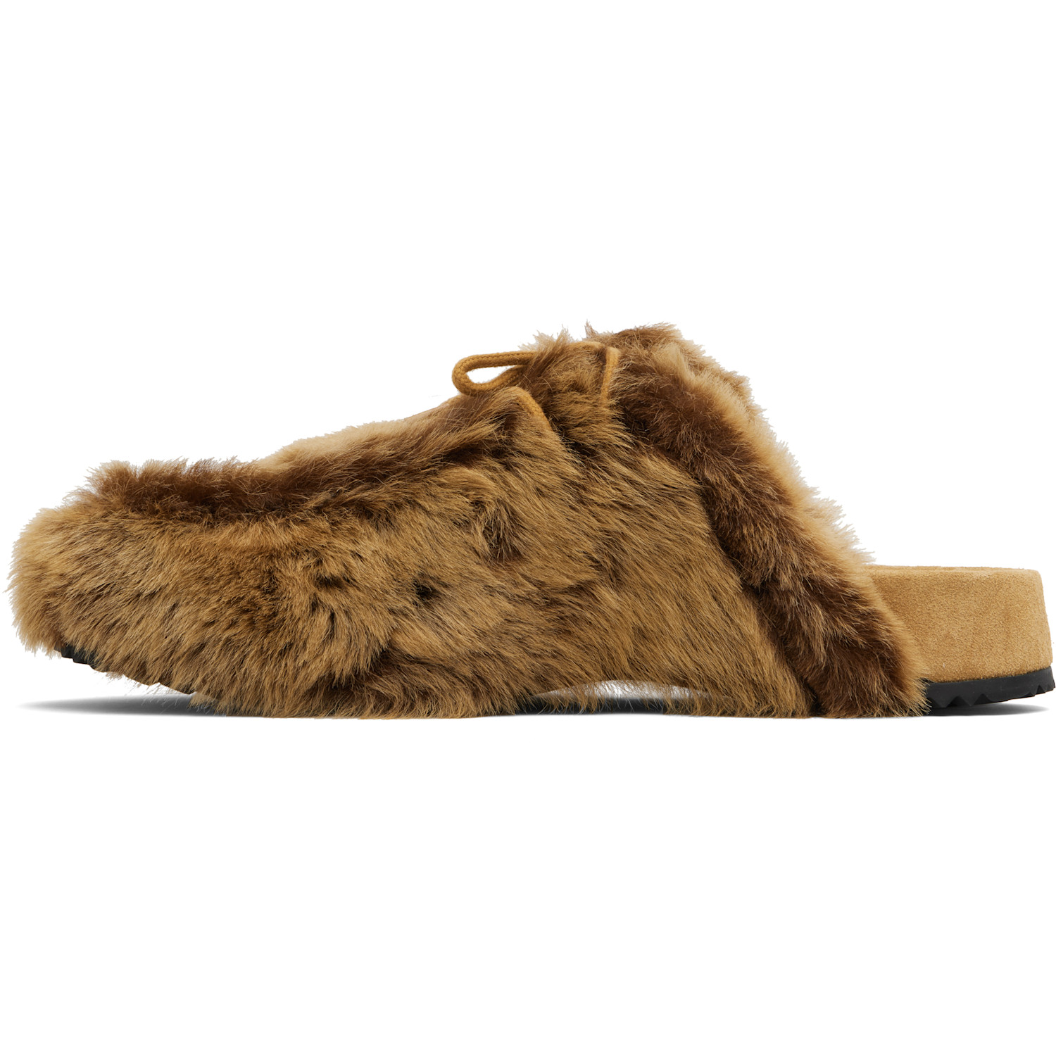  Dries Van Noten Tan Shearling Clogs 