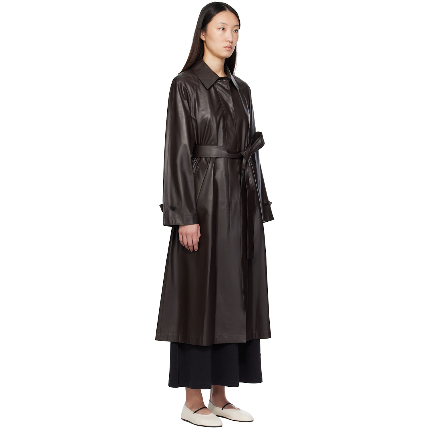  The Row Brown Ryota Leather Coat 