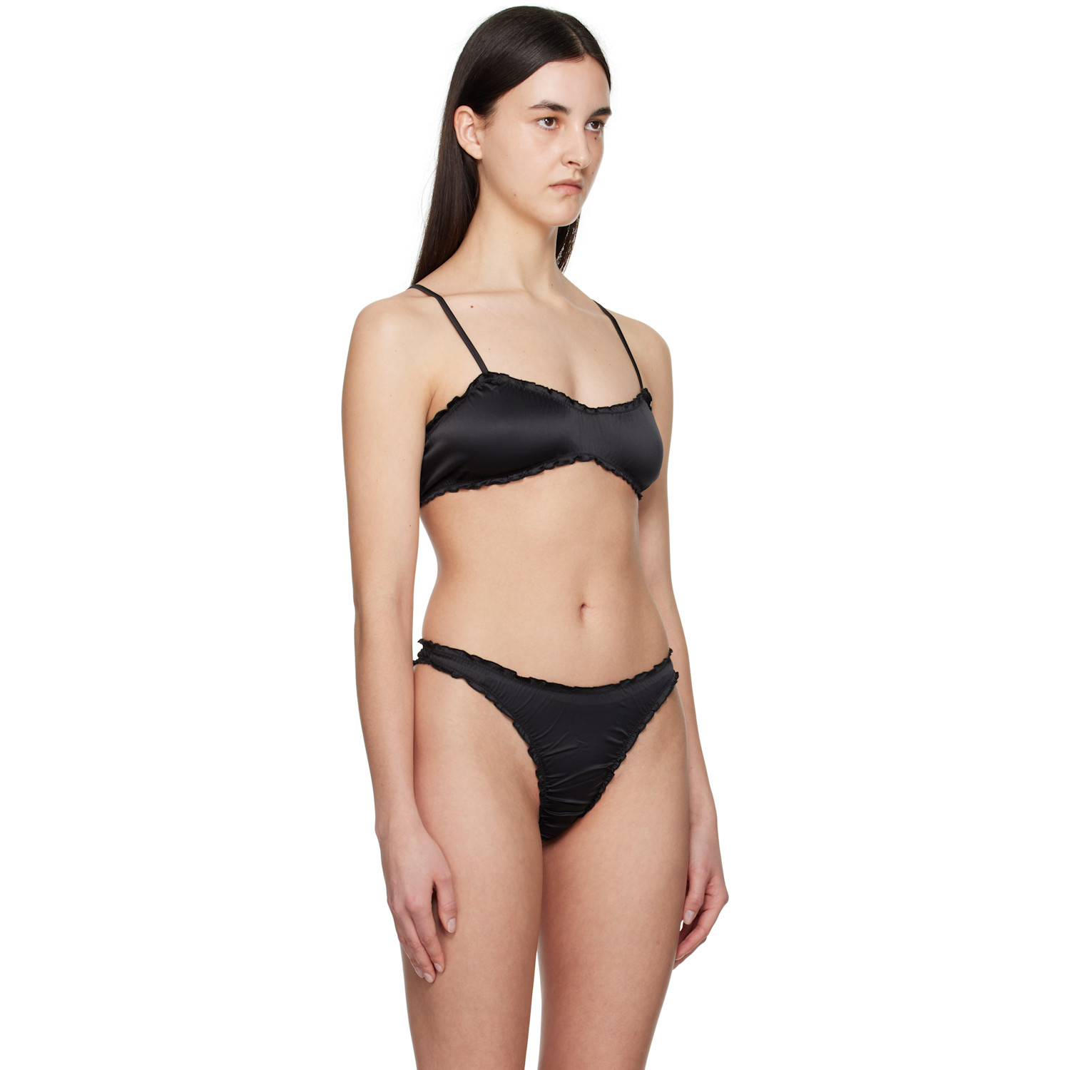  Shadowplay Black Ruffled Bra 