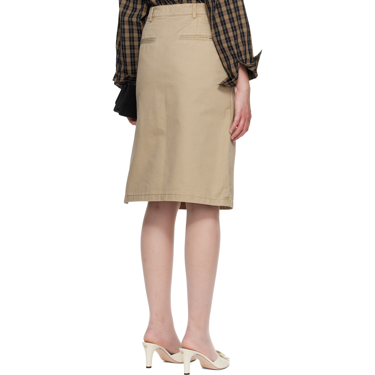  Cplus Series Khaki Two-piece Asymmetrical Cargo Midi Skirt 
