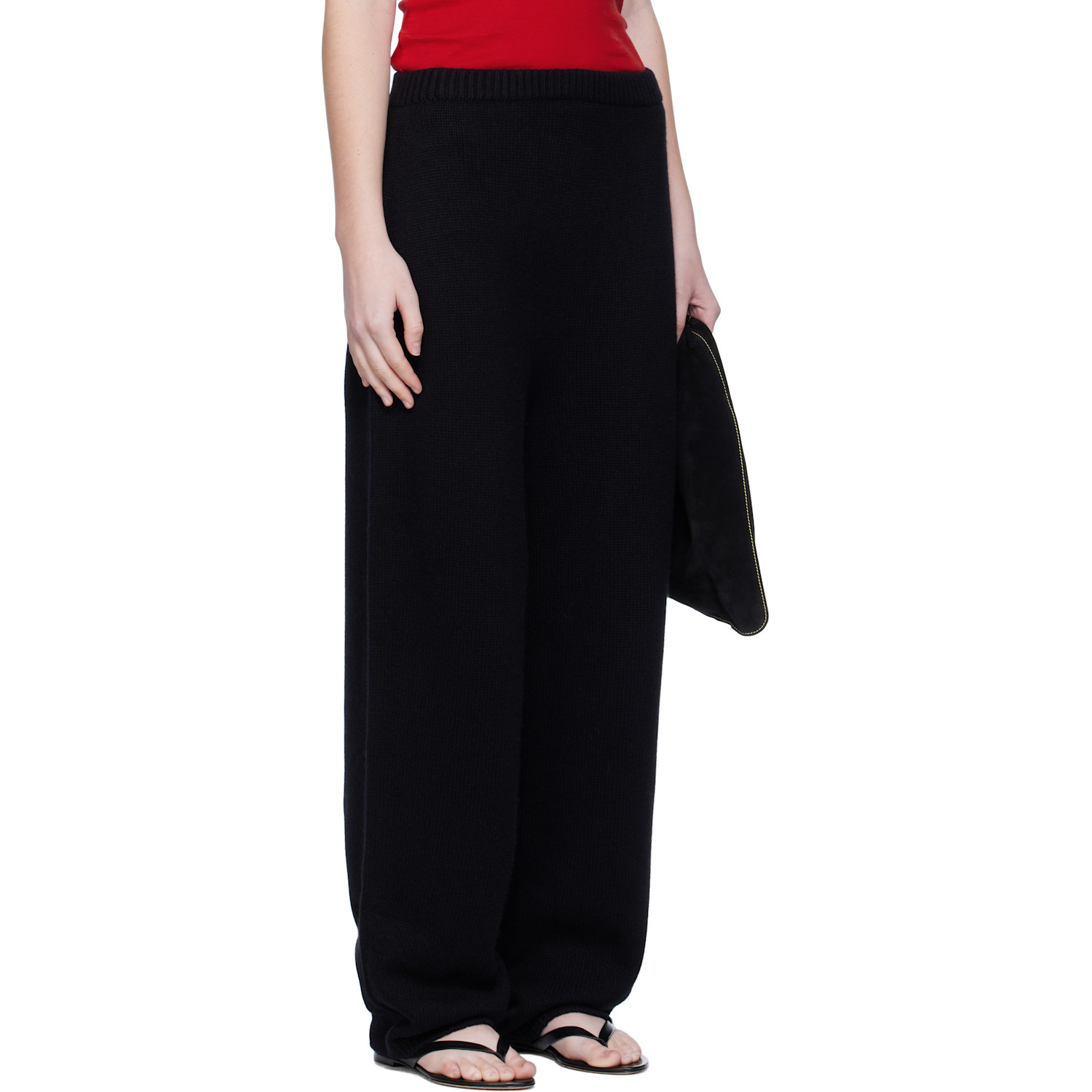  Arch The Black Wide Knitted Jogger Lounge Pants 